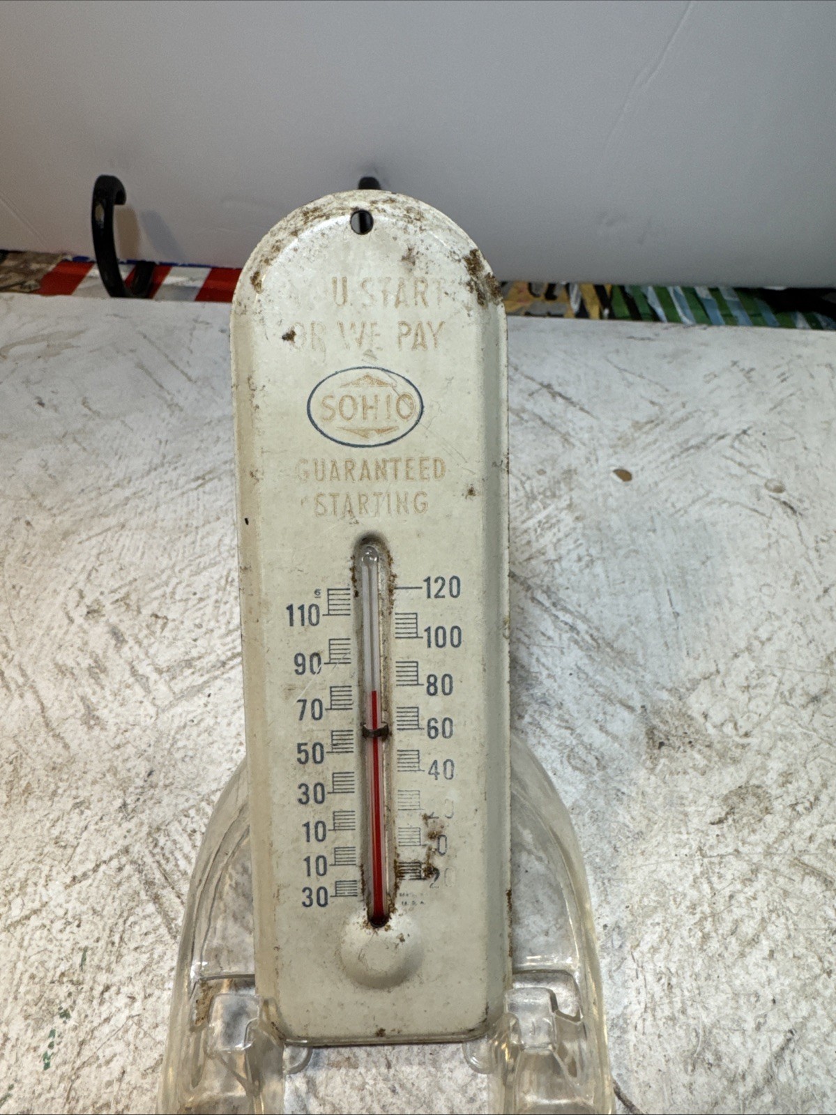 Vtg Sohio You Start Or We Pay Guaranteed Starting Advertising Thermometer Lot #2