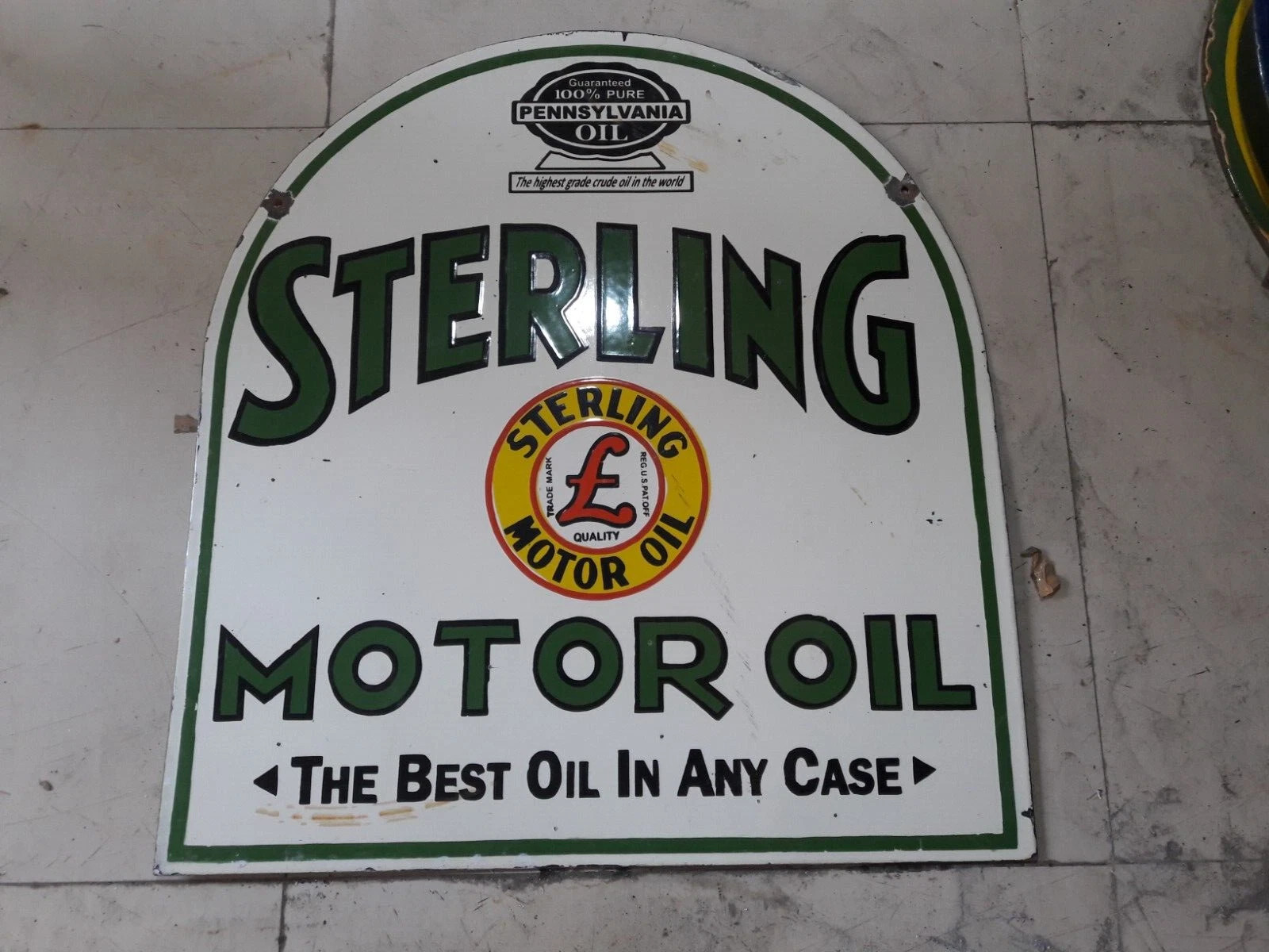 PORCELIAN STERLING ENAMEL SIGN SIZE 22X24 INCHES DOUBLE SIDED