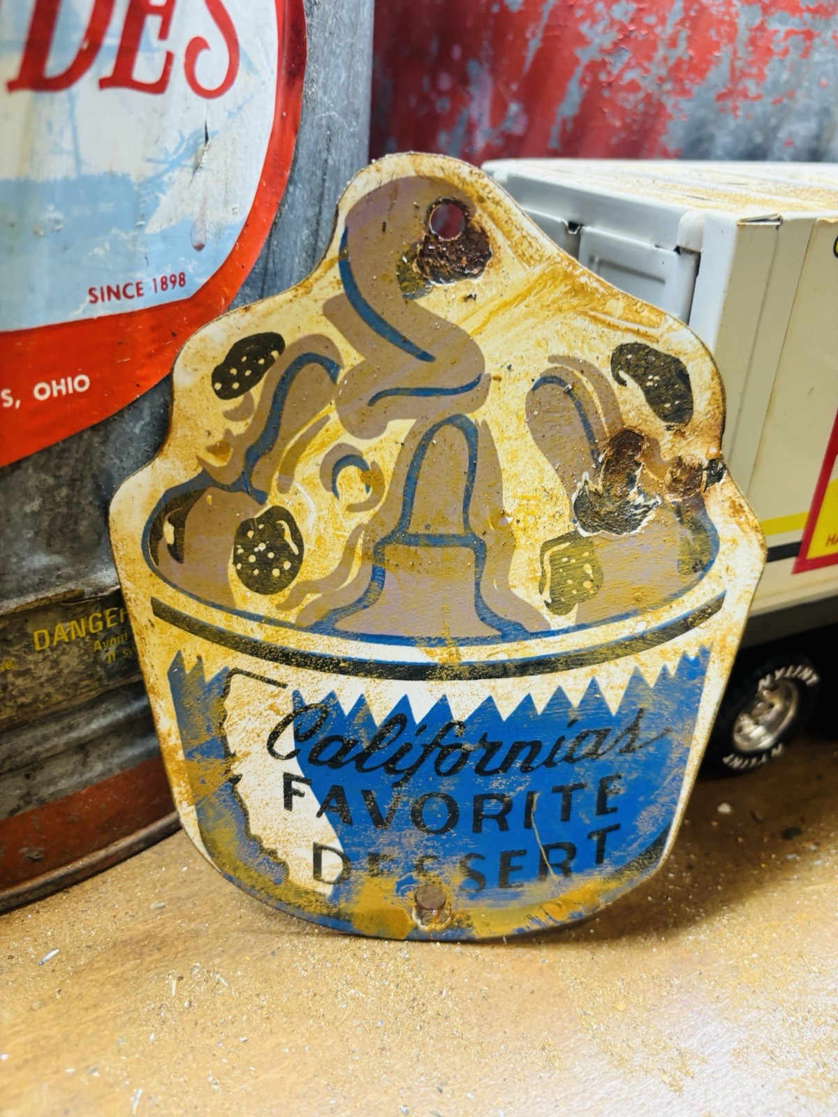 California ice cream Porcelain Advertising Sign