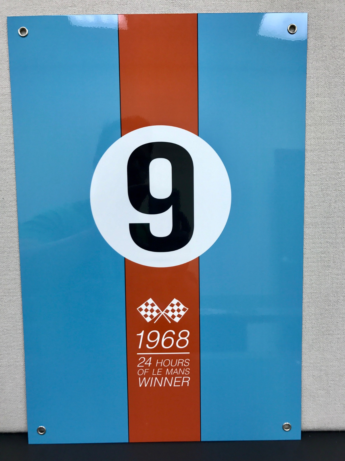 Gulf racing advertising sign oil gas le mans 1968 ford gt40