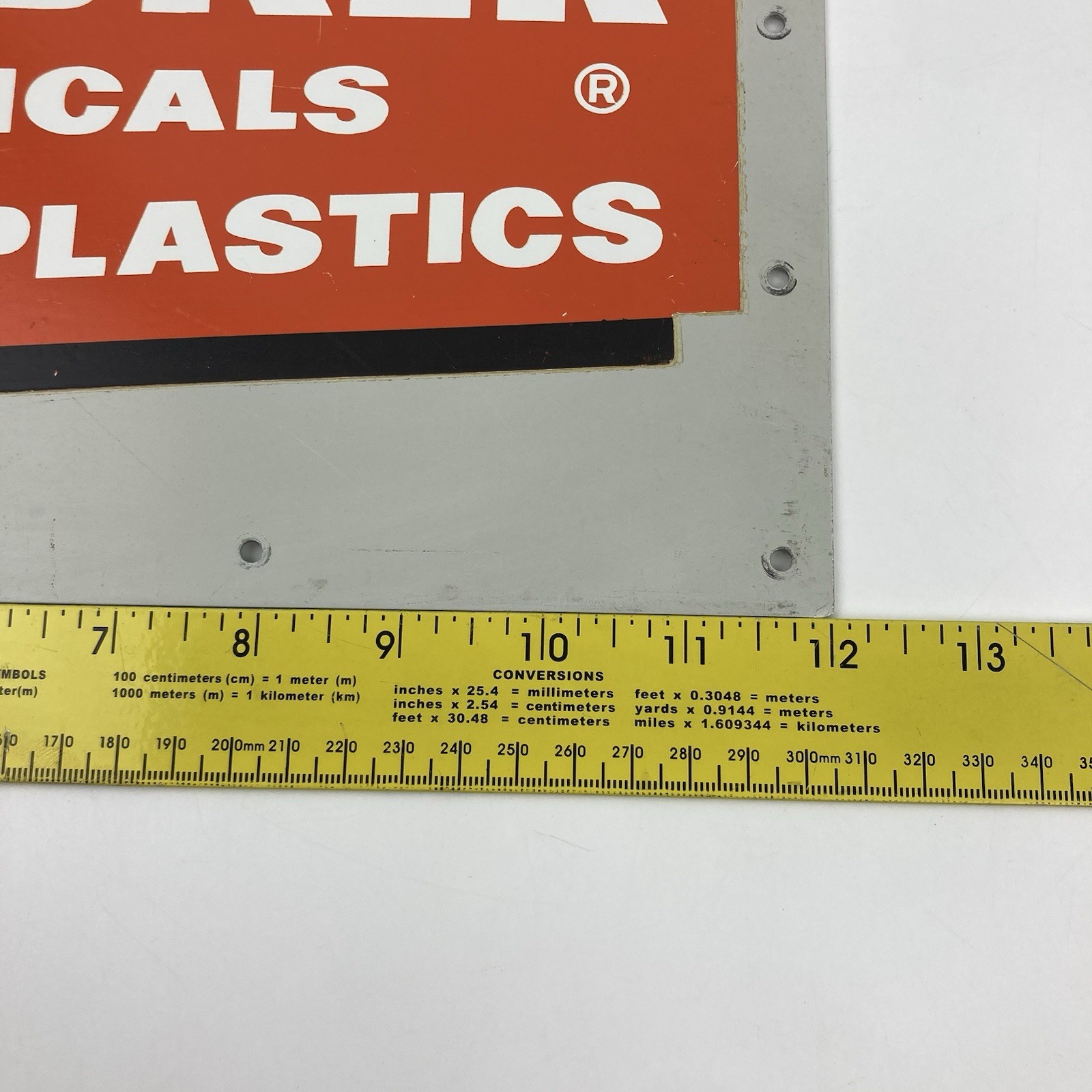 Vintage Hooker Chemicals Plastics Printed Metal Sign 12×9 Mid Century Industrial