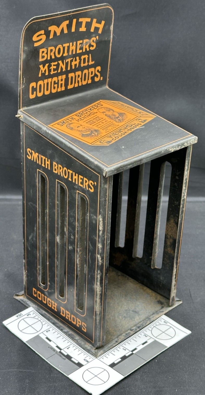 Metal Smith Bros Menthol Cough Drop Dispenser C.1920’s Counter Top General Store