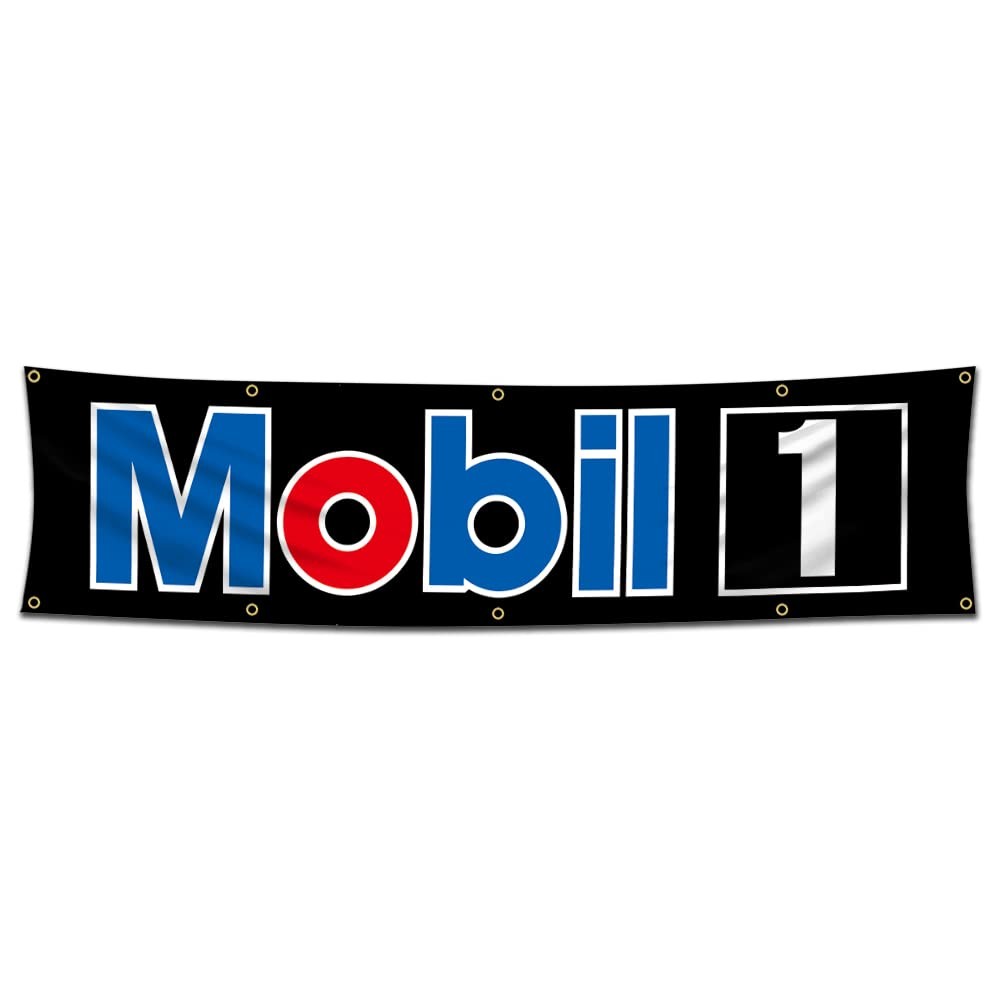 2x8ft Mobil 1 Oil Racing Garage Room Decor Car Flag Banner Sign