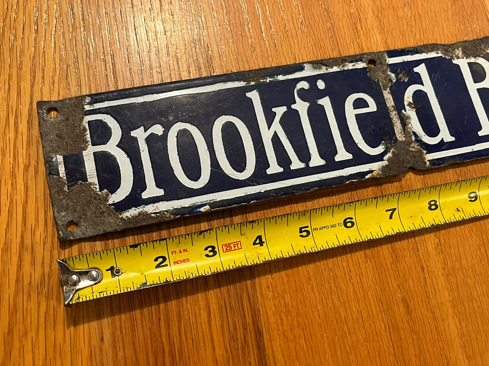 Brookfield Butter Original Porcelain Sign Blue White Kitchen Food Advertising