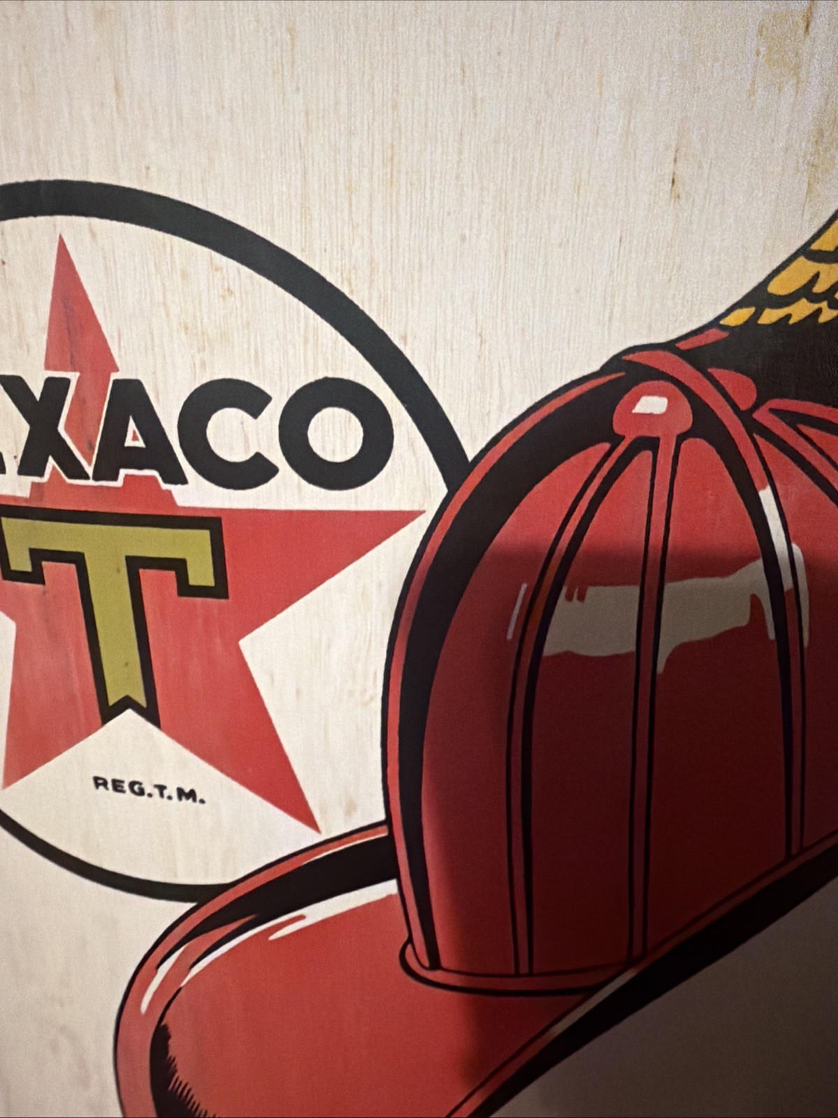Curved 1940 Fire Chief Texaco Pump Plate Porcelain Gas Oil Sign