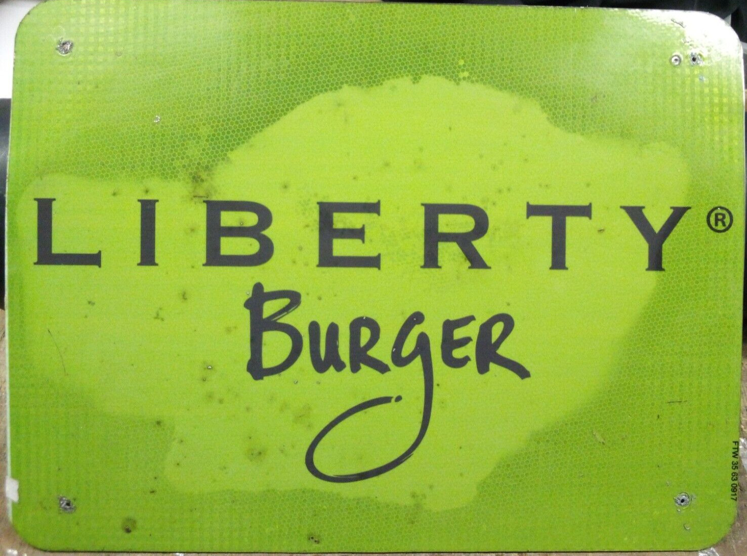 ADVERTISING HWY EXIT SIGN 18X24 BARN MAN CAVE LIBERTY BURGER SUBWAY 4R