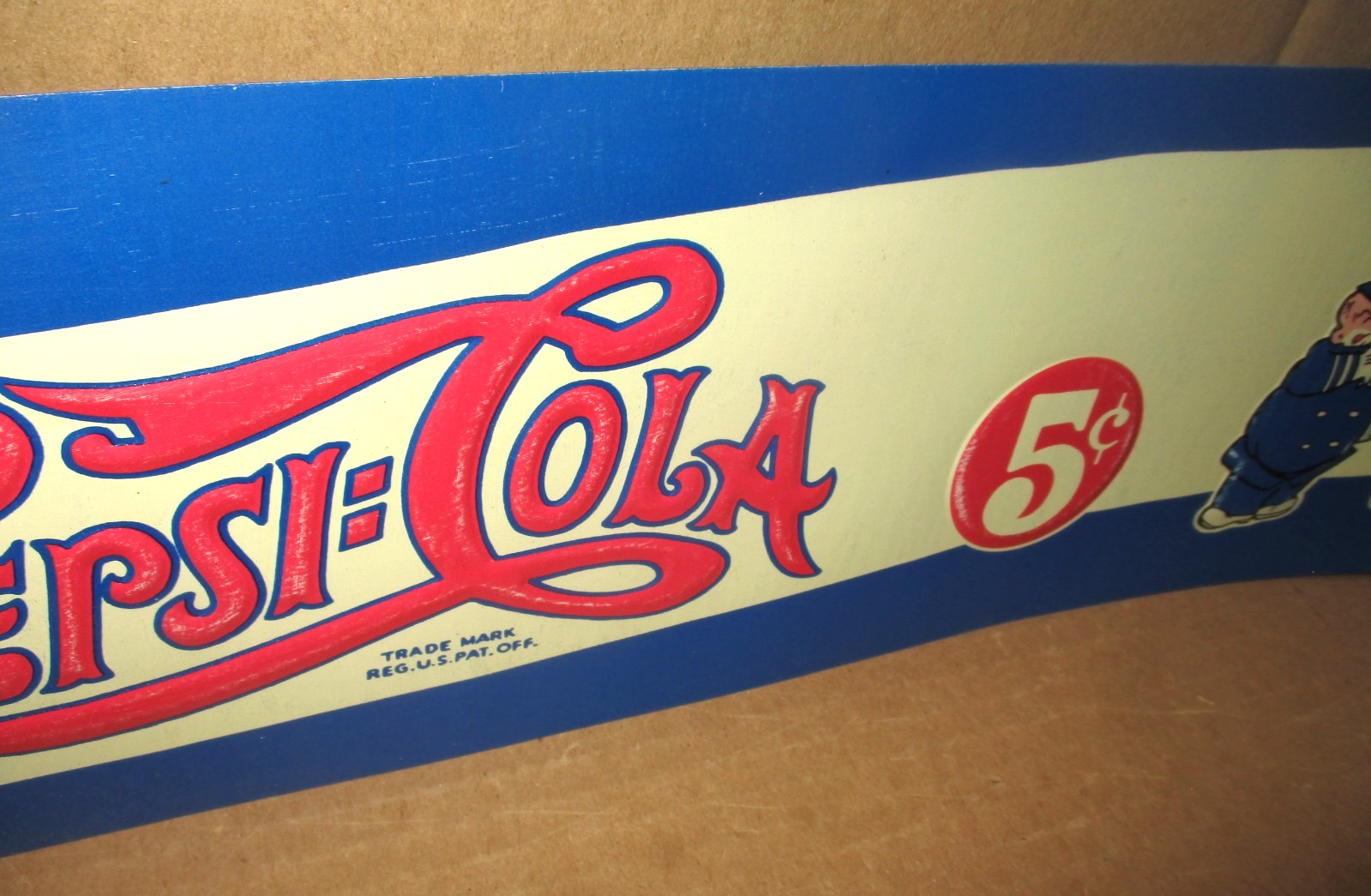 PEPSI-COLA -Shows Two Cops PEPSI & PETER -5c COUNTRY STORE Gas Station 1940 Sign