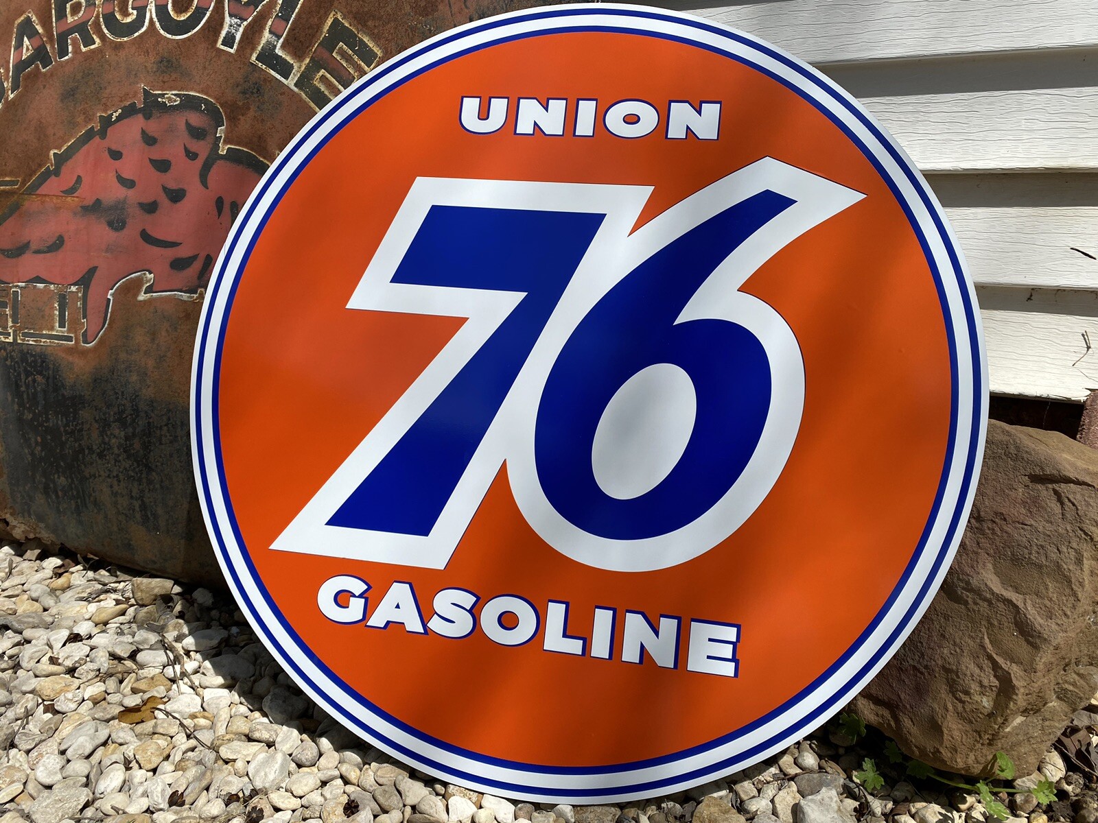 Antique Vintage Old Style 76 Gas Oil Service Station Sign!