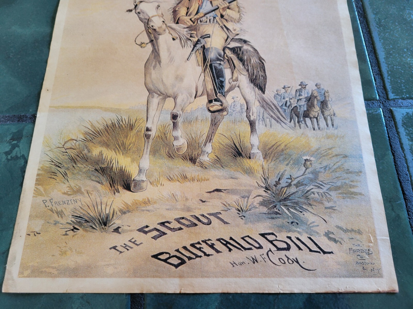 Vintage BUFFALO BILL cowboy deadwood western horse rodeo poster sign print