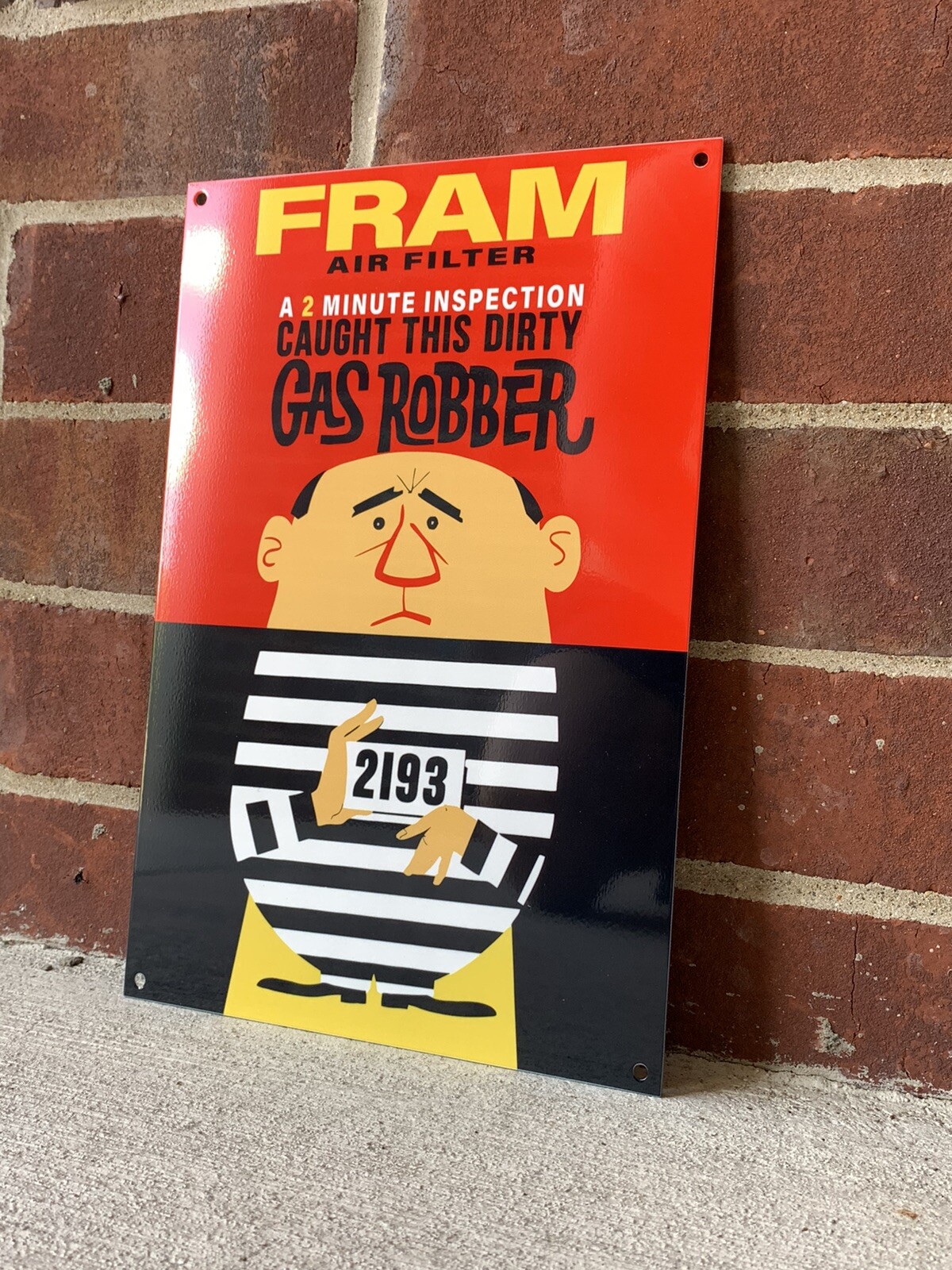FRAM MOTOR OIL FILTER Gas Vintage Style Steel Pump Plate METAL Sign