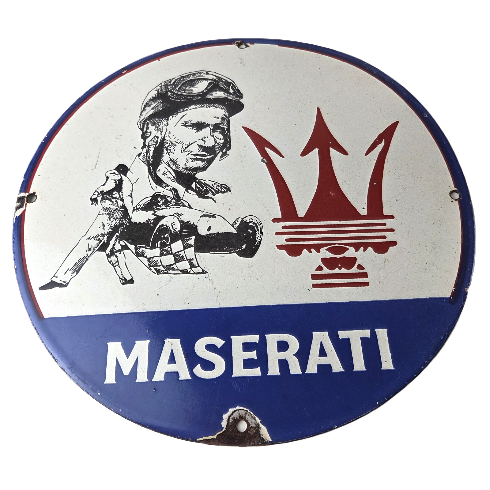 Vintage Maserati Sports Car Sign – Auto Service Dealer Gas Porcelain Sign