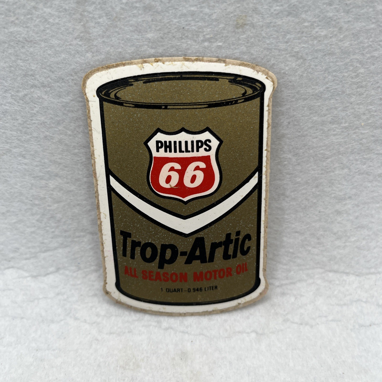 Original Phillips 66 Trop-Artic Decal Gas Oil Can NOS 3x2ish