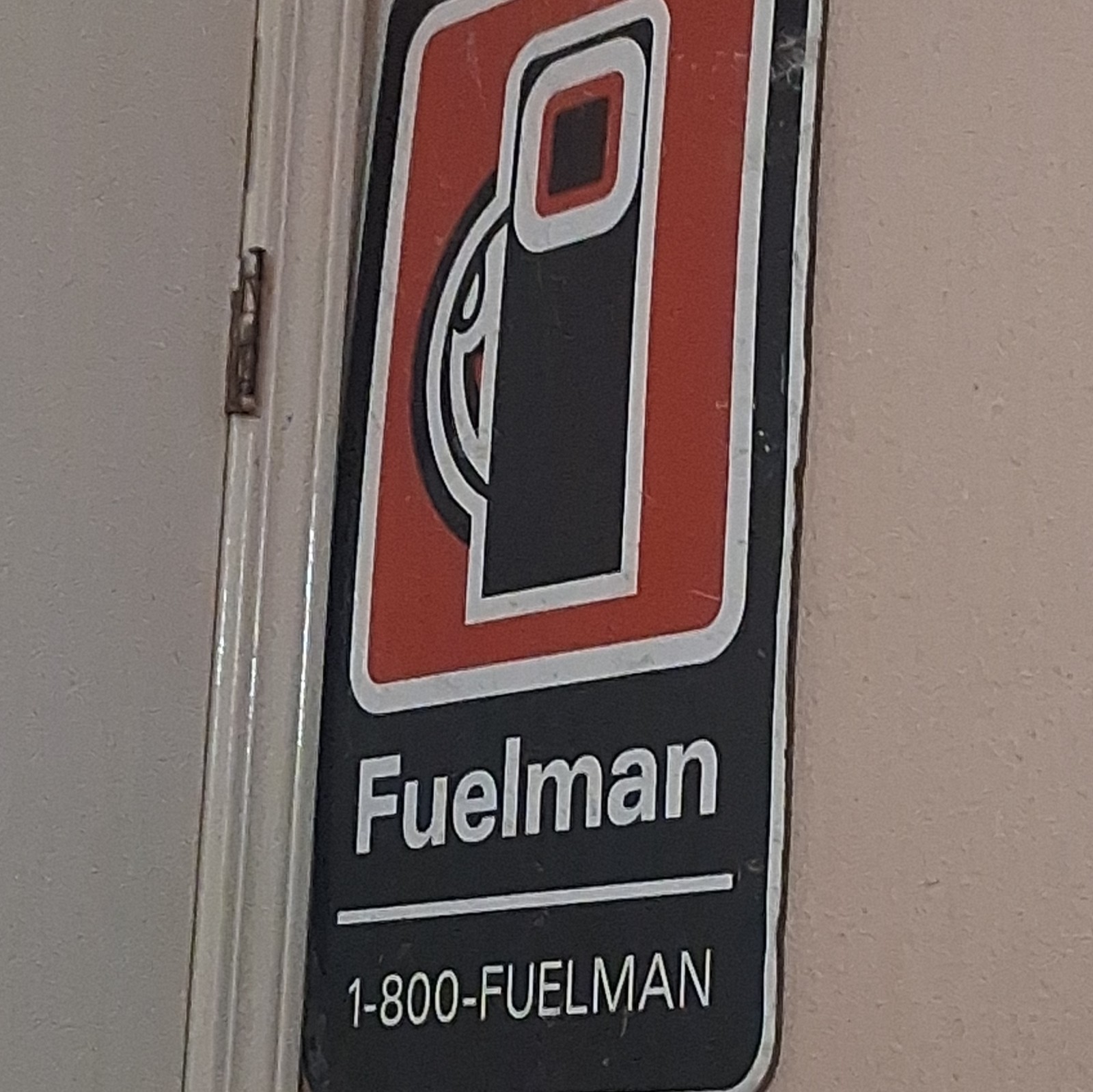 Fuelman Gas & Oil Advertising Sign 1-800-FUELMAN Black Red White