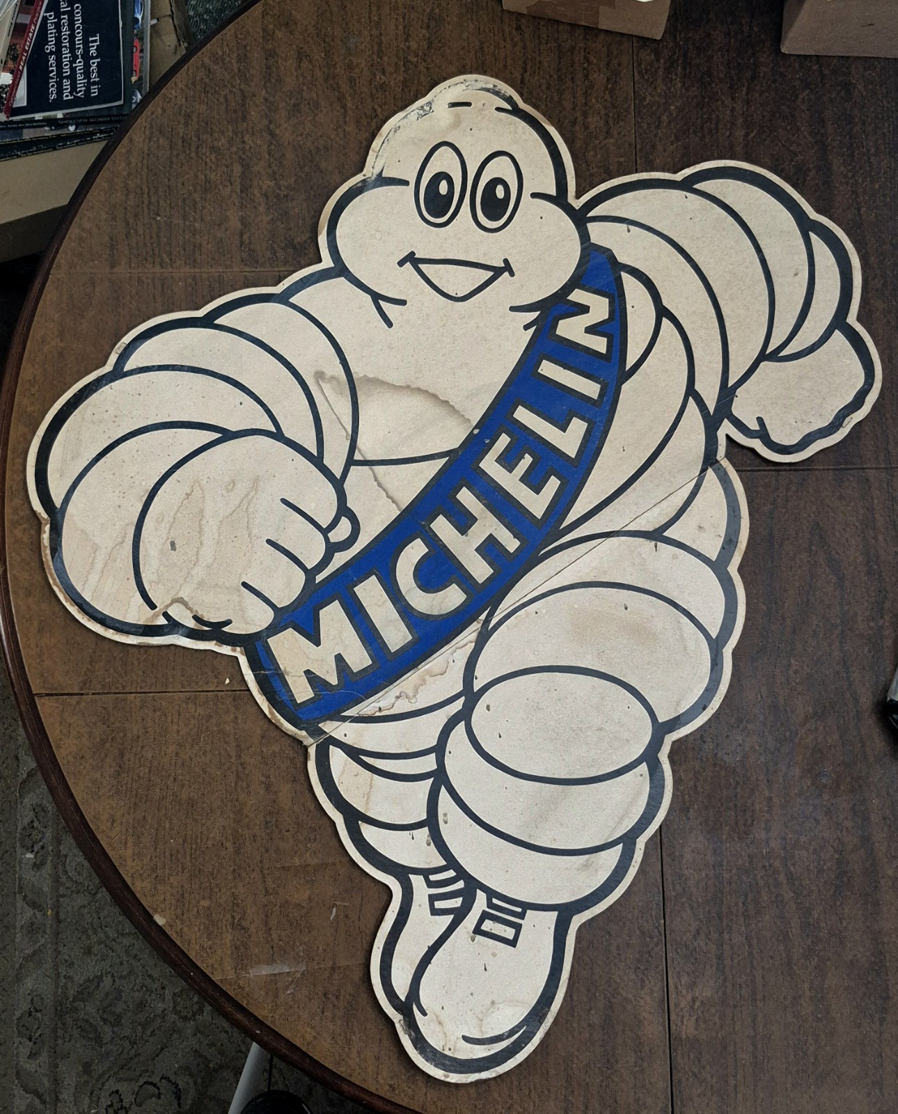 Vintage Michelin Man Cardboard Fold-Up Advertising Dealer Display Sign 36″ ORIG!