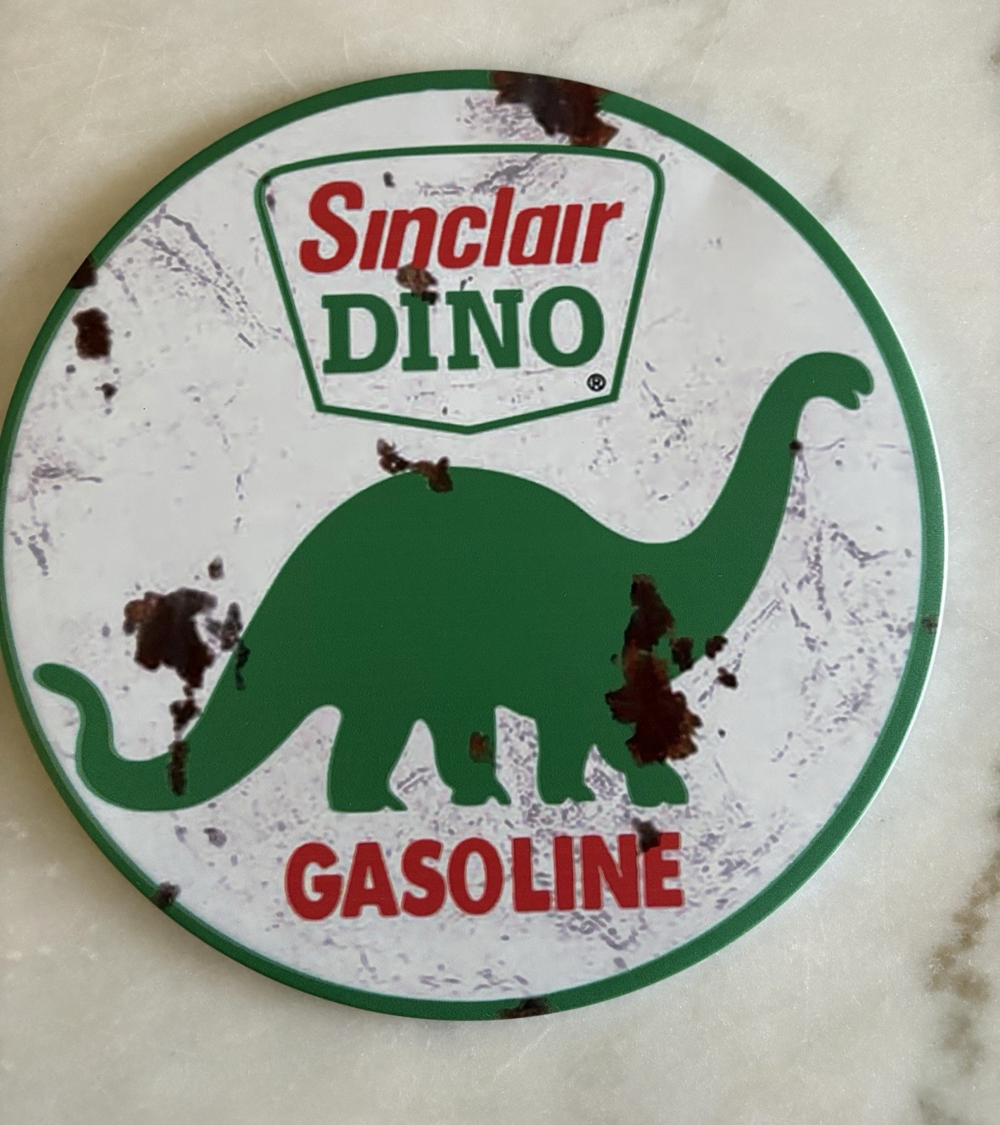 Sinclair Dino Gasoline Round Metal Advertising Sign Gas & Oil Theme