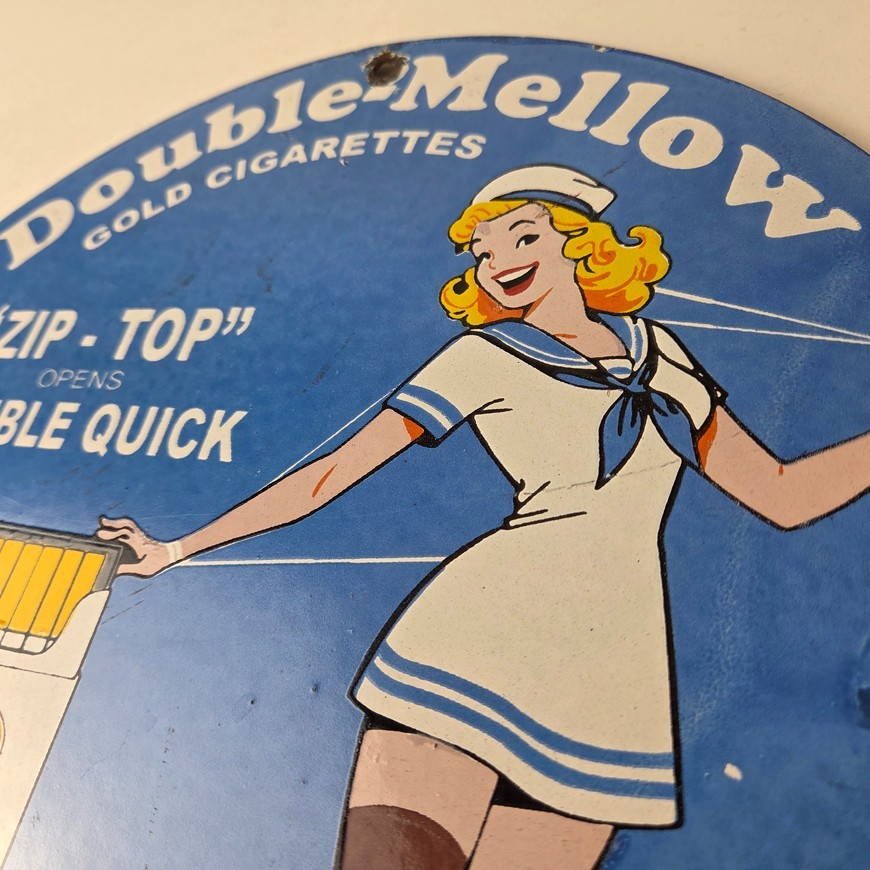 Vintage Old Gold Cigarette Sign – Porcelain Tobacco Gas Pump Plate Sign