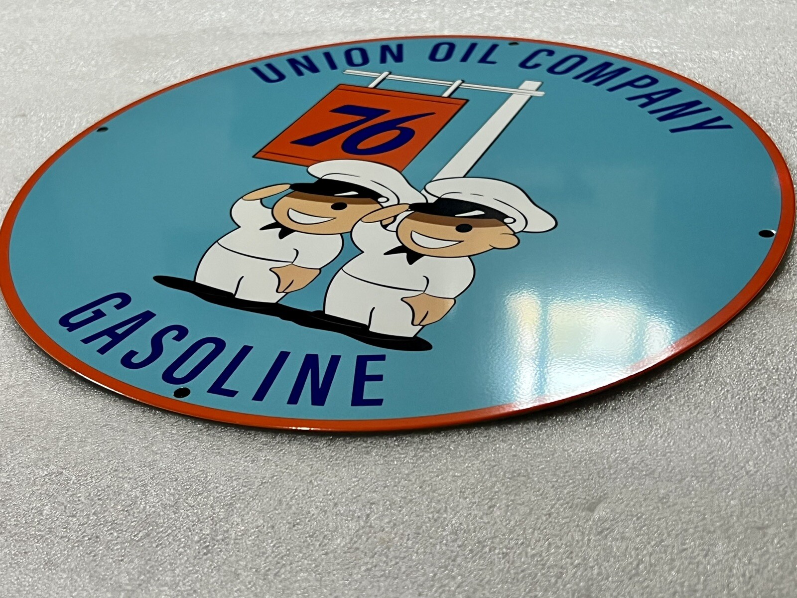 12in Union 76 Minuteman Gasoline MOTOR OIL Vintage Style Steel Sign Pump Plate