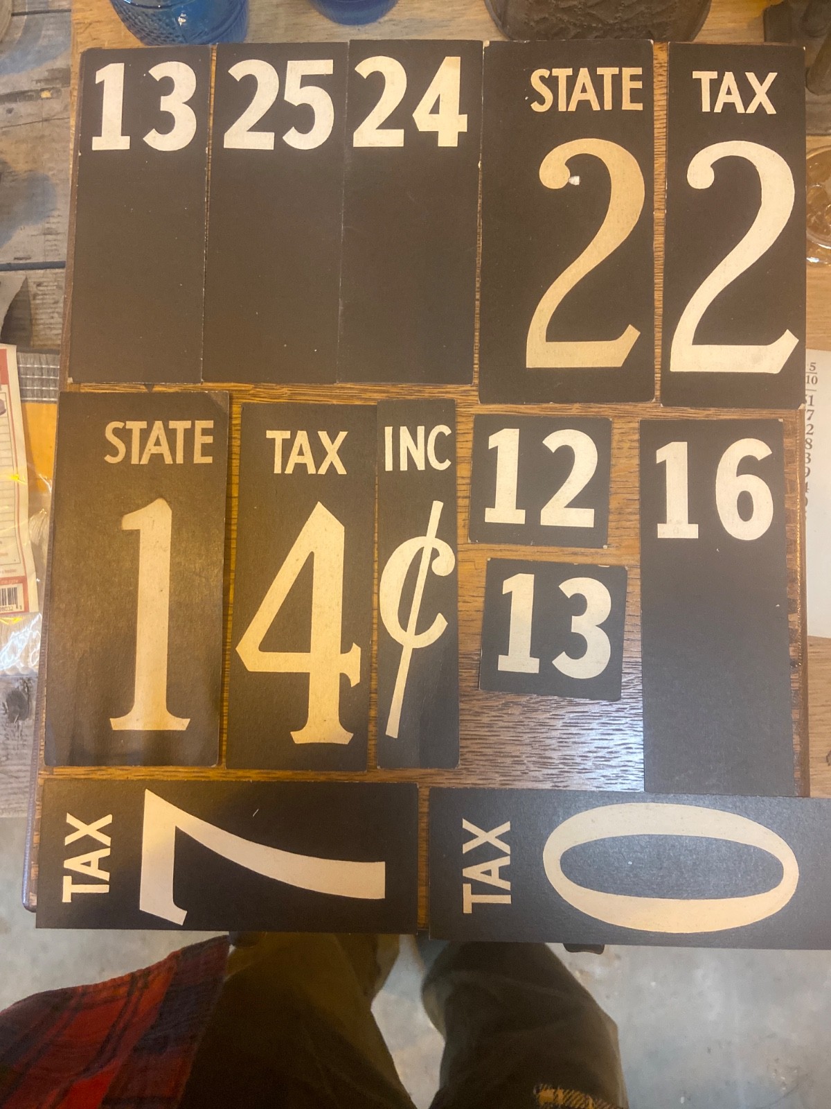 Vintage Gas Pump Price and Tax Placard SIGNS PAPER