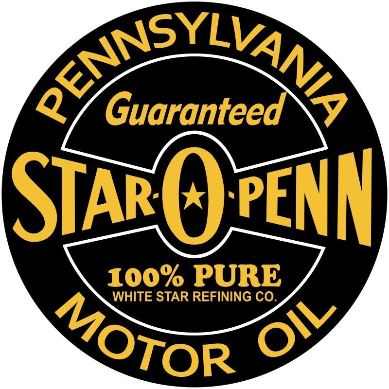 Star O Penn Pennsylvania Motor Oil NEW METAL SIGN: 12″ Dia. Round