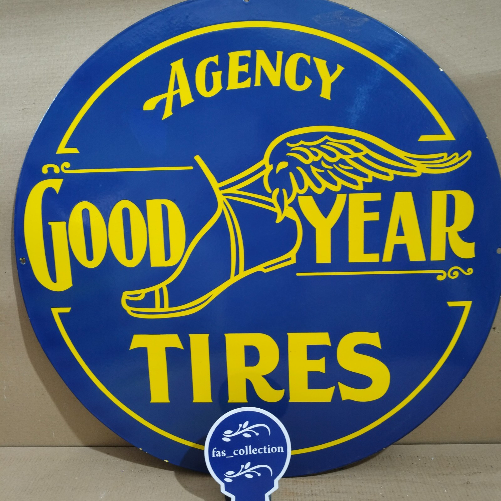 Good year Tires porcelain Enamel Sign 30 x 30 Inches 1 Sided