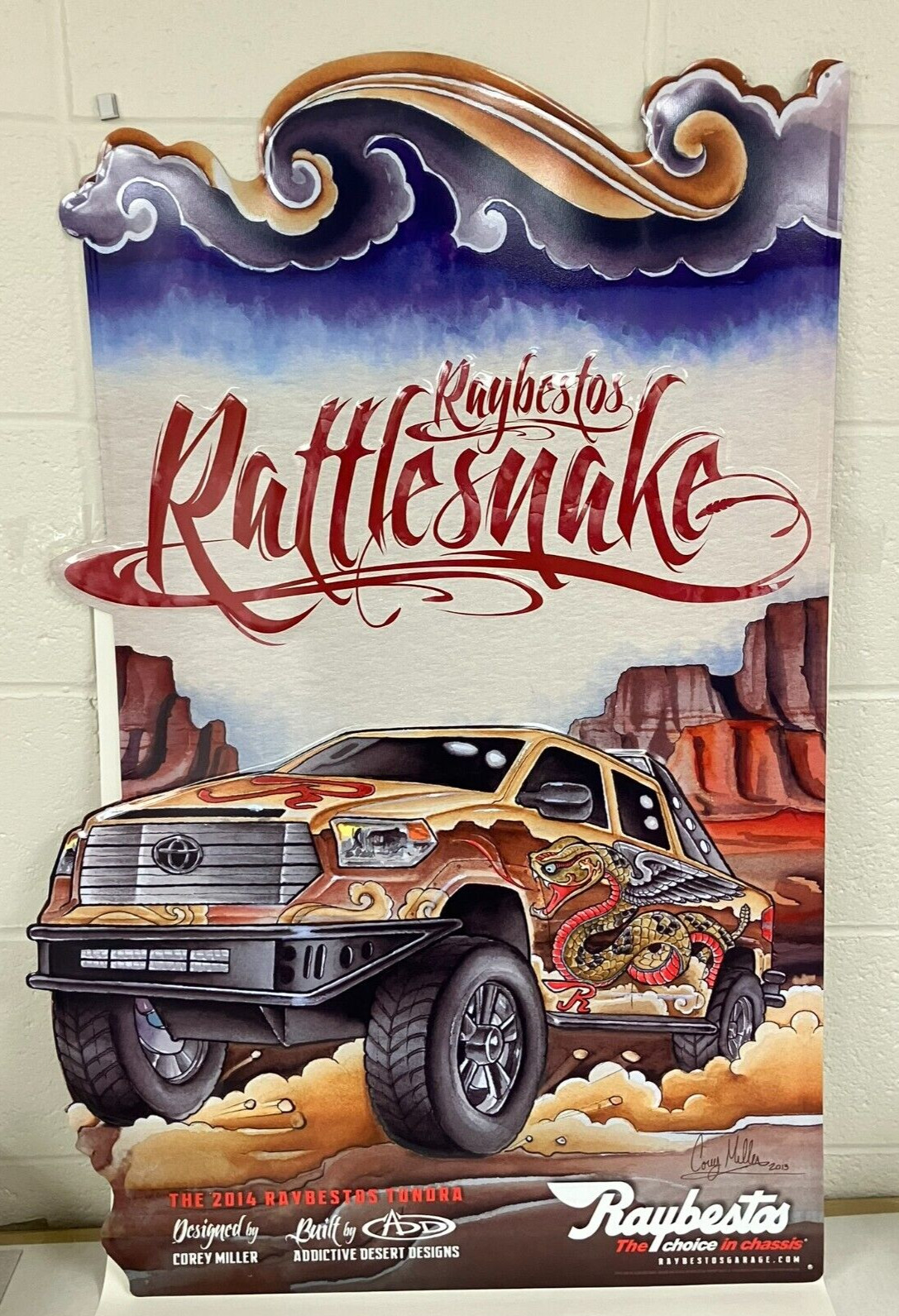 Raybestos Rattlesnake Toyota Tundra Metal Advertising Sign 36″ x 24″ Great Look!