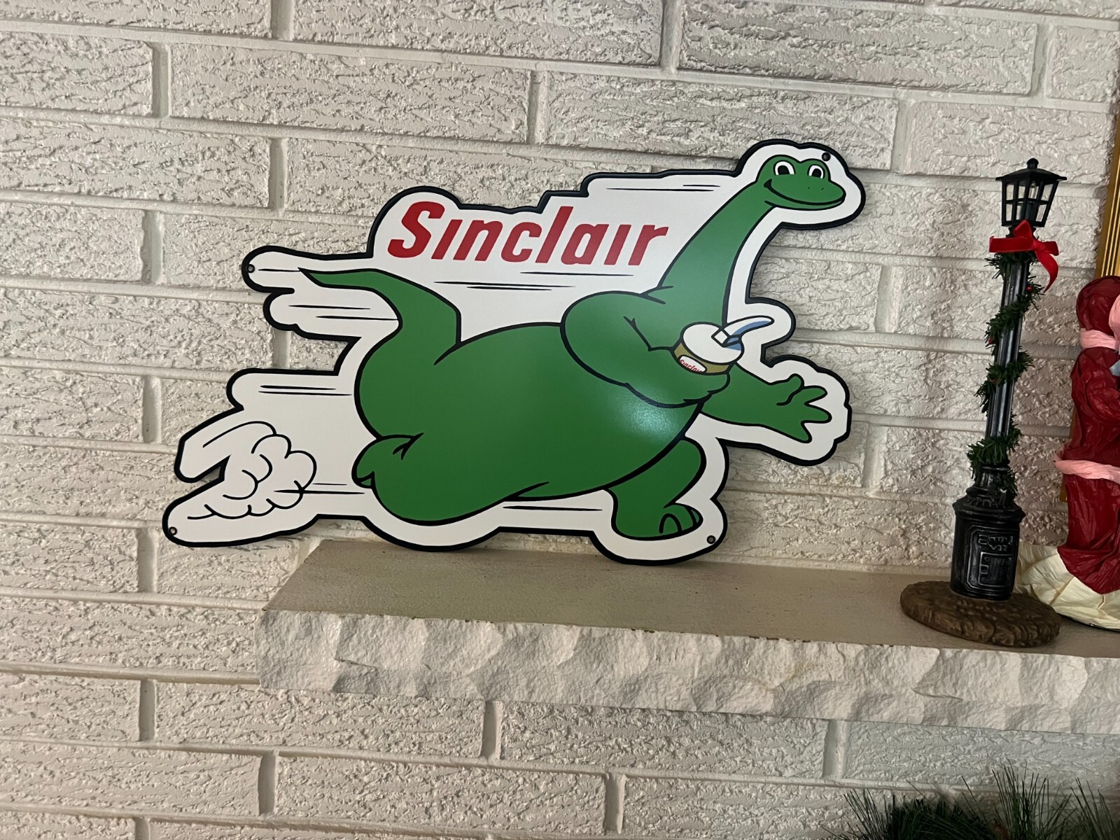 Sinclair Dino Dinosaur Gasoline Cut Out Metal Sign 23×15 Reproduction