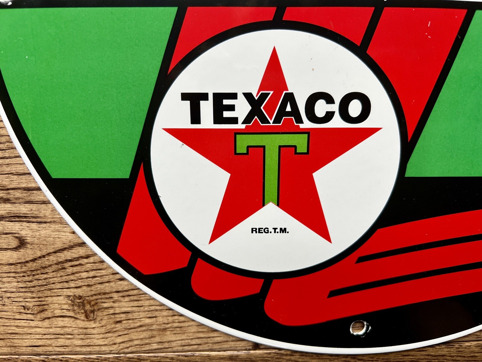 “TEXACO SKY CHIEF GASOLINE” PORCELAIN SIGN, (12″ INCH) Gas And Oil Sign