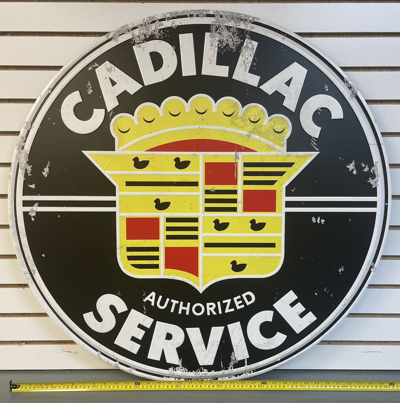 LARGE 36″ Cadillac Authorized Service Auto/ Gas & Oil Reproduction Metal Sign