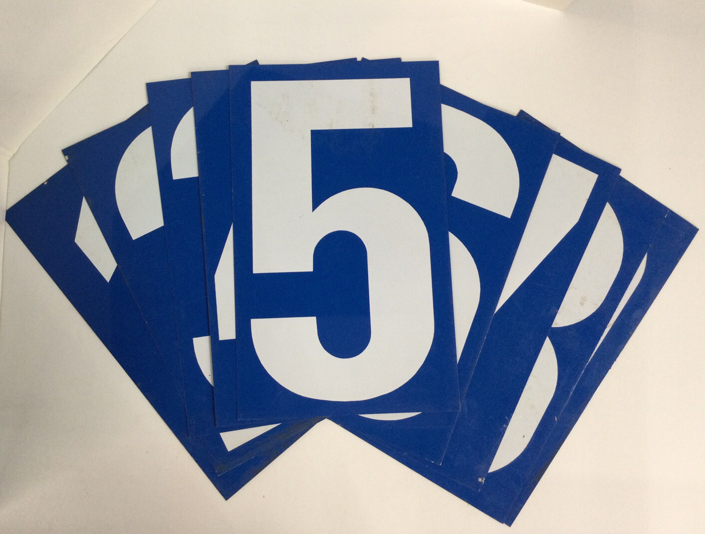VTG Complete Set 2-Sided Tin Metal Gas Station Price Numbers 11″ Blue