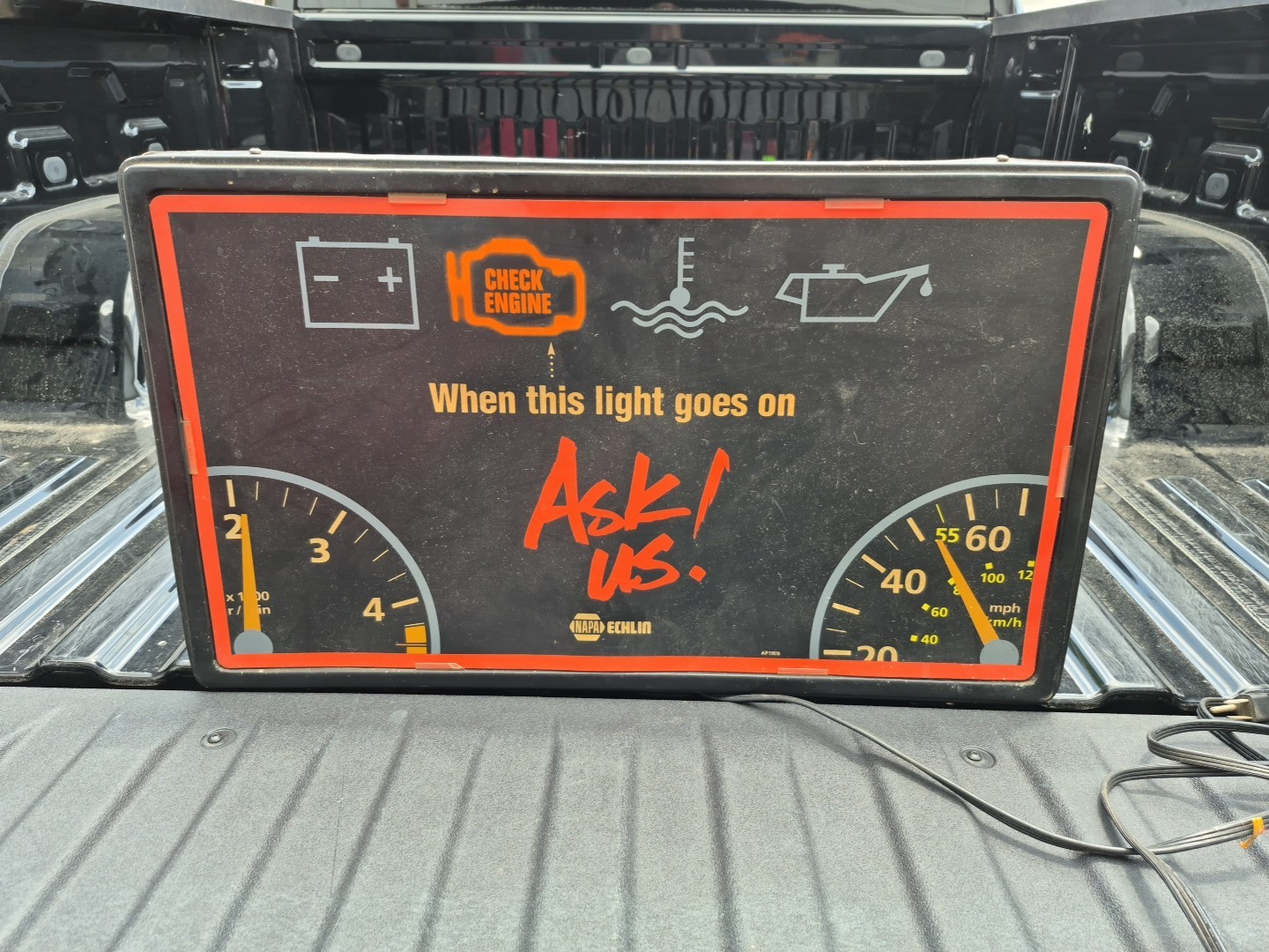 NAPA Echlin “Check Engine” ASK US! Sign 27×16×6 (AS IS)
