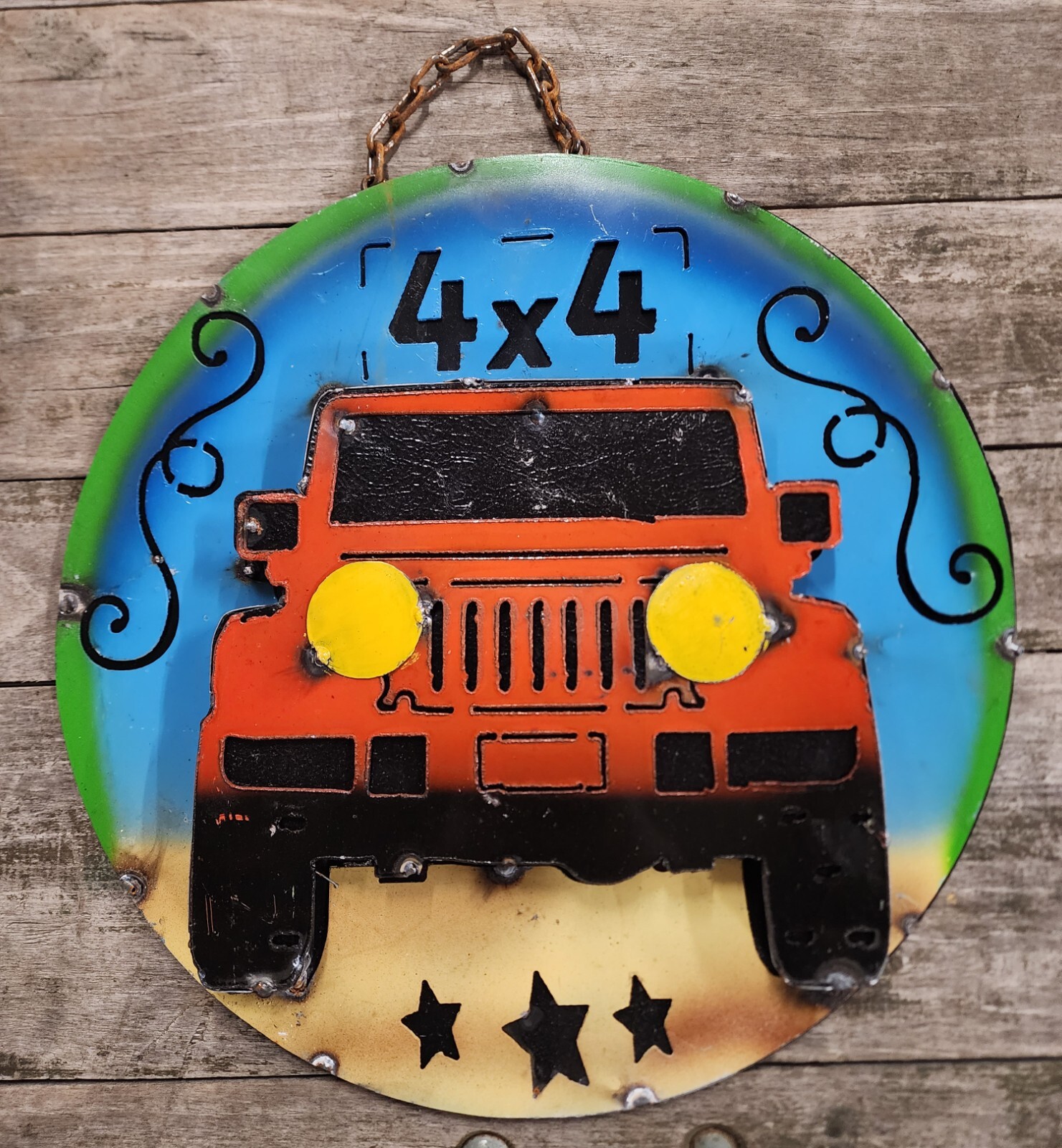 Metal JEEP 4×4 Sign Gas Oil Garage Man Cave Home Decor Recycled Chrysler Hot Rod