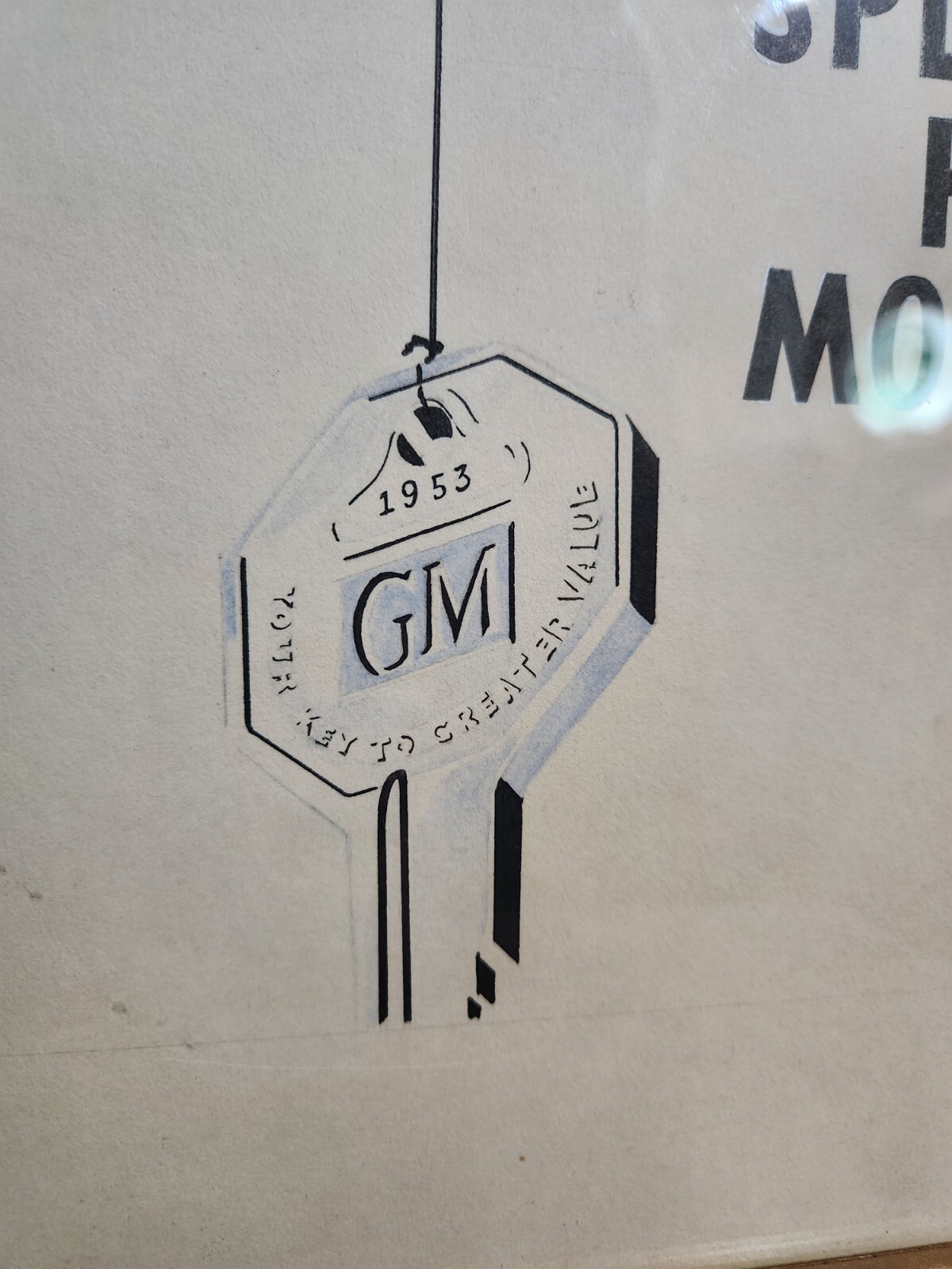 1953 1 OF A KIND ORIGINAL GENERAL MOTORS ARTIST HAND DRAWN ADVERTISEMENT EXCELLE