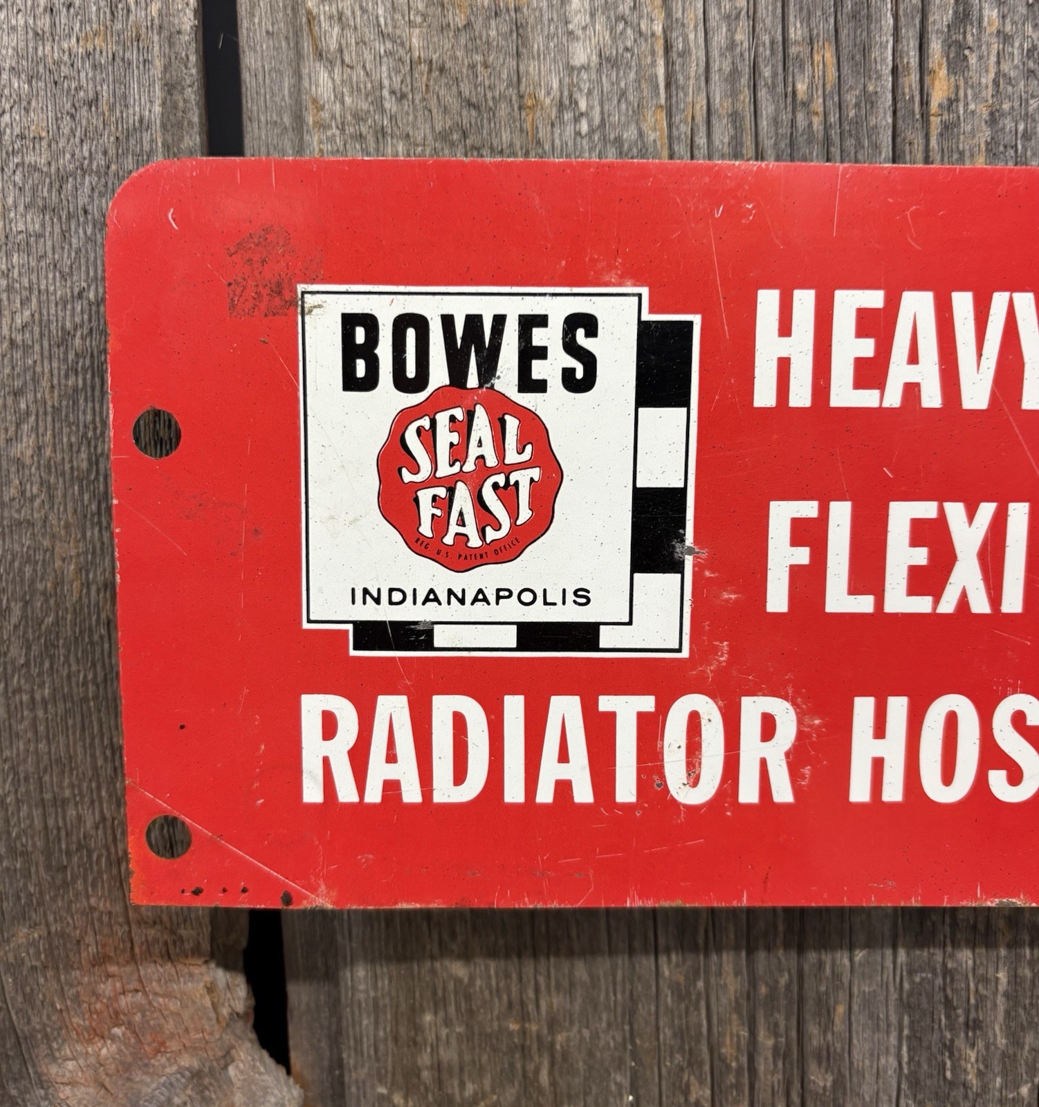 Vintage 50s Bowes Seal Fast Posiflex Radiator Hoses Advertising Display Sign