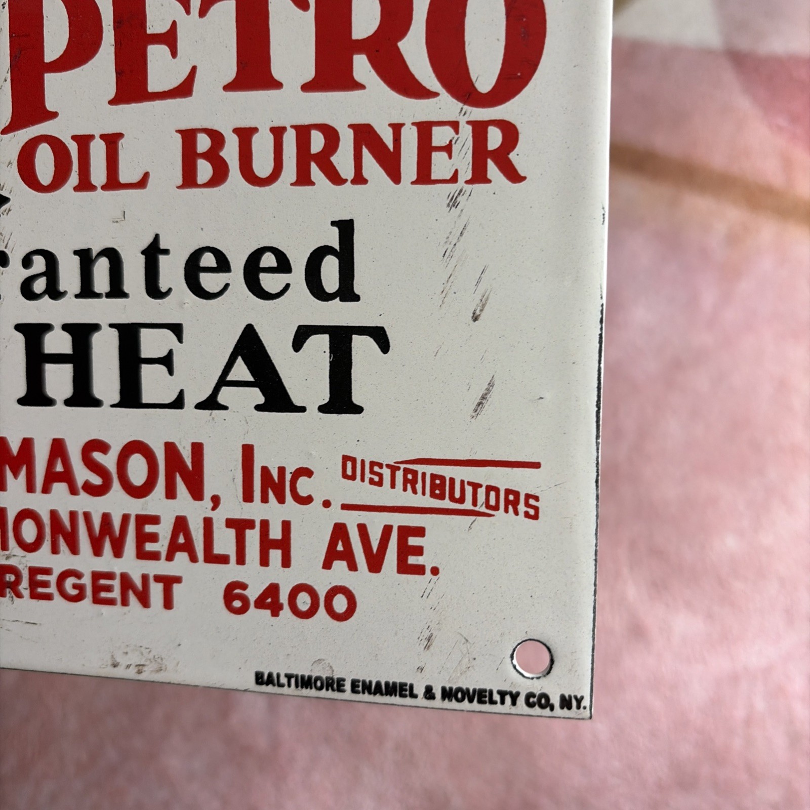 Porcelain You Can Heat Your Home Better With A Petro Oil Burner Sign