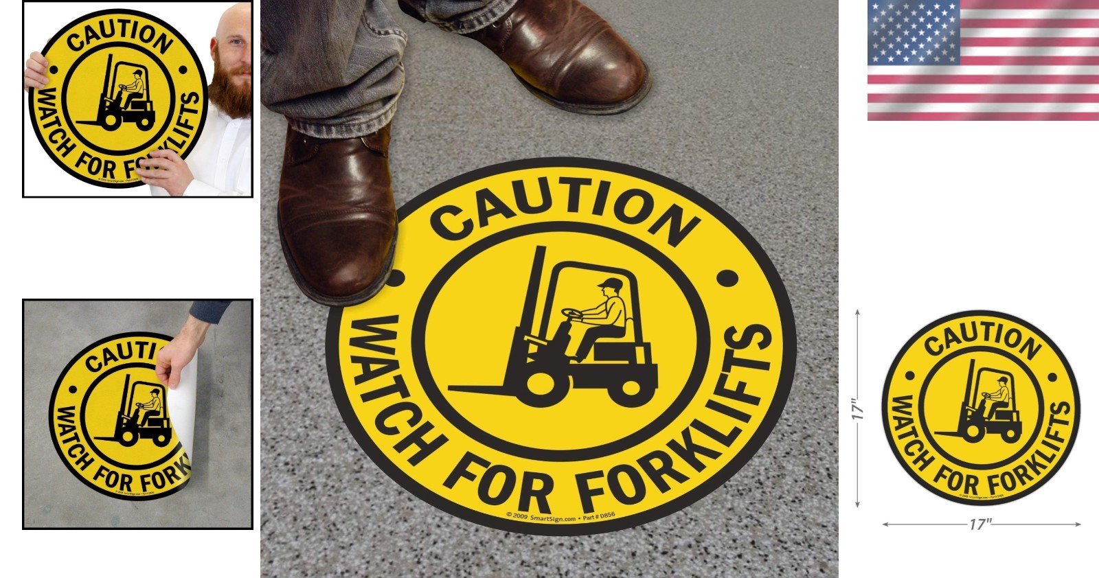 17″ x 17″ Caution Anti-Slip Floor Sign – Tough Vinyl for Lasting Safety Alerts