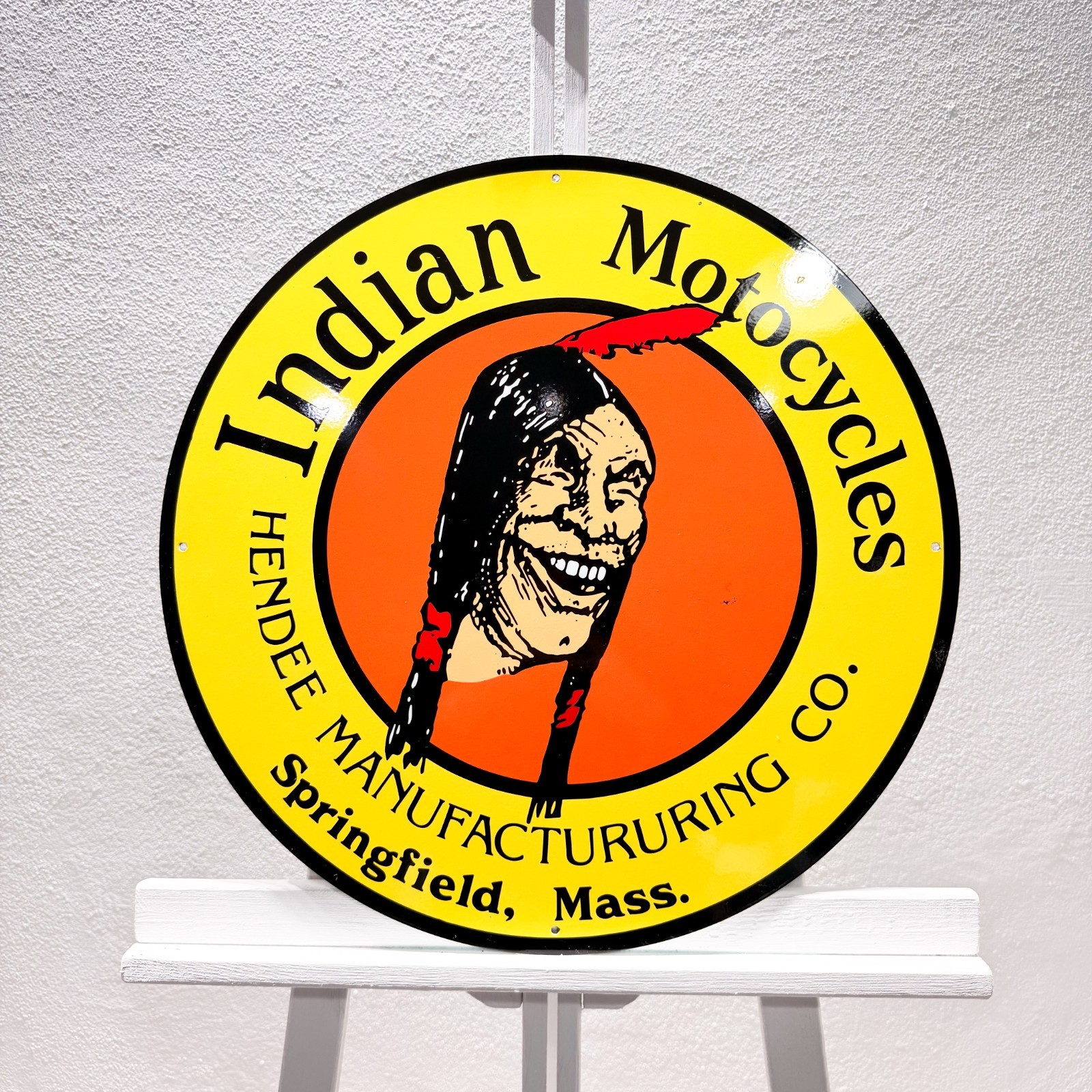 Indian Motorcycles Sign – Heavy Metal Garage Decor – 50 cm (19.7”)