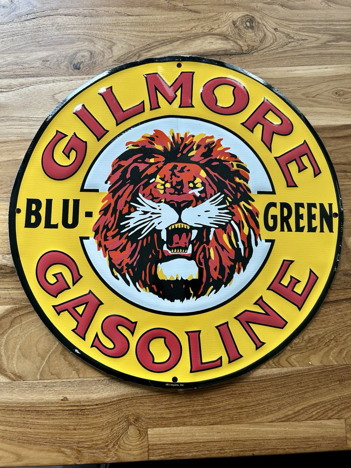 Gilmore Gasoline Oil Pump Plate Sign 12”