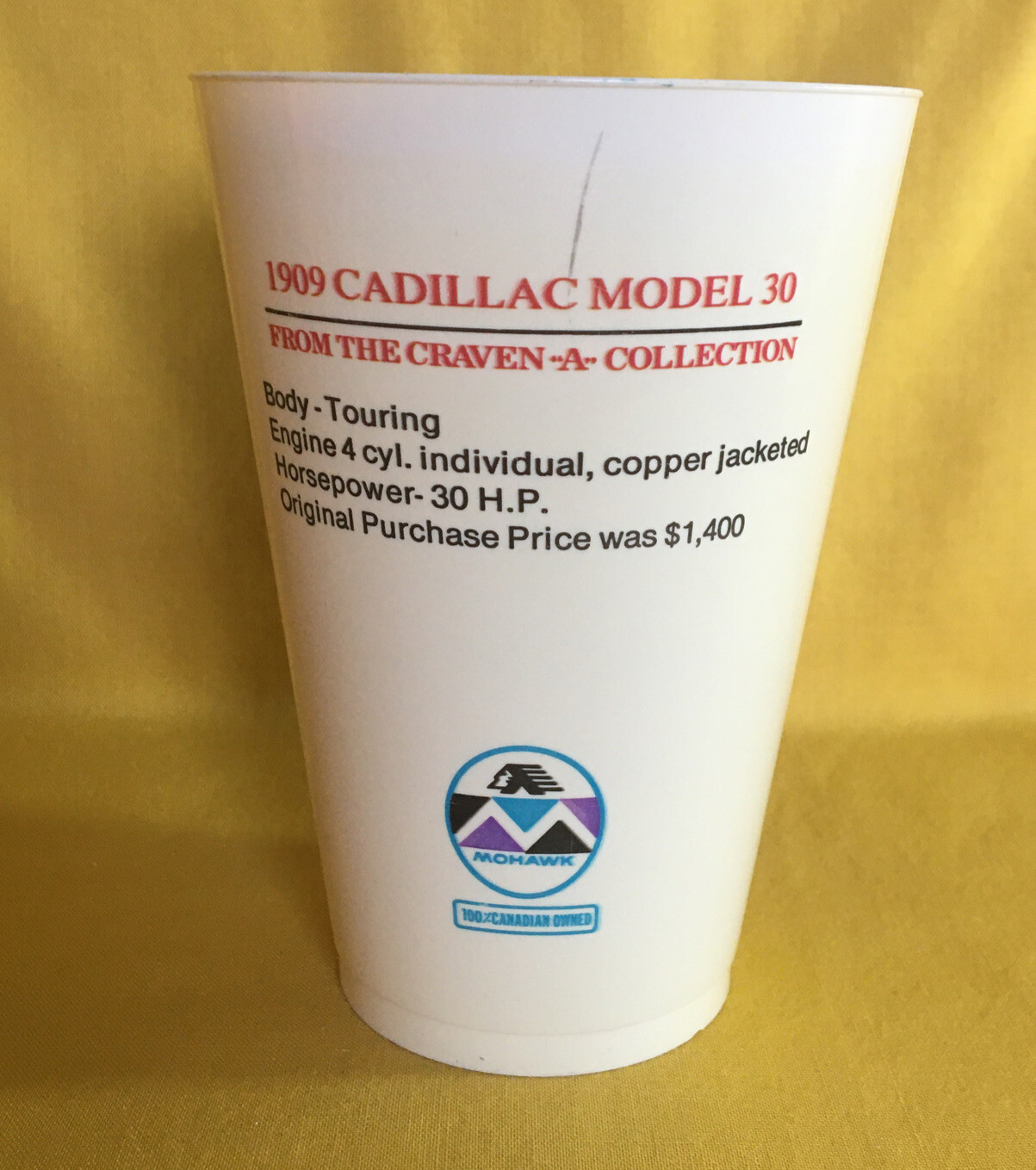 Lot Of 5 Vintage Classic Car Collector’s Cups Mohawk Gas Station Canada