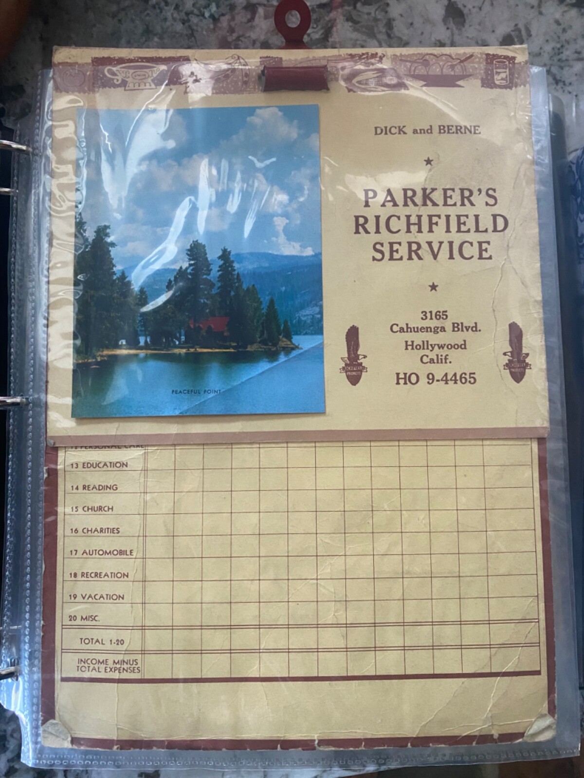 Parkers Richfield Service Hollywood california calendar budget