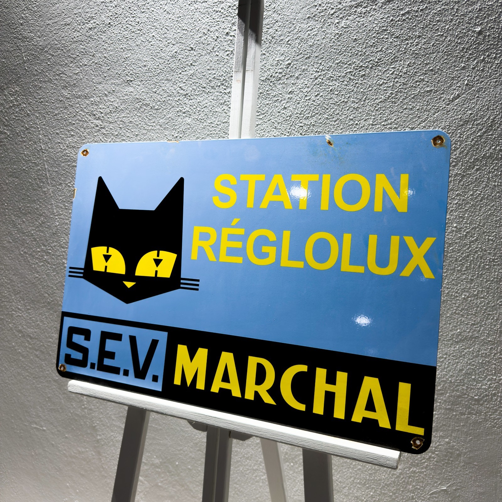 Marchal Station Réglolux Heavy Metal Sign – Garage Decor–60×40 cm (23.6” × 15.7)