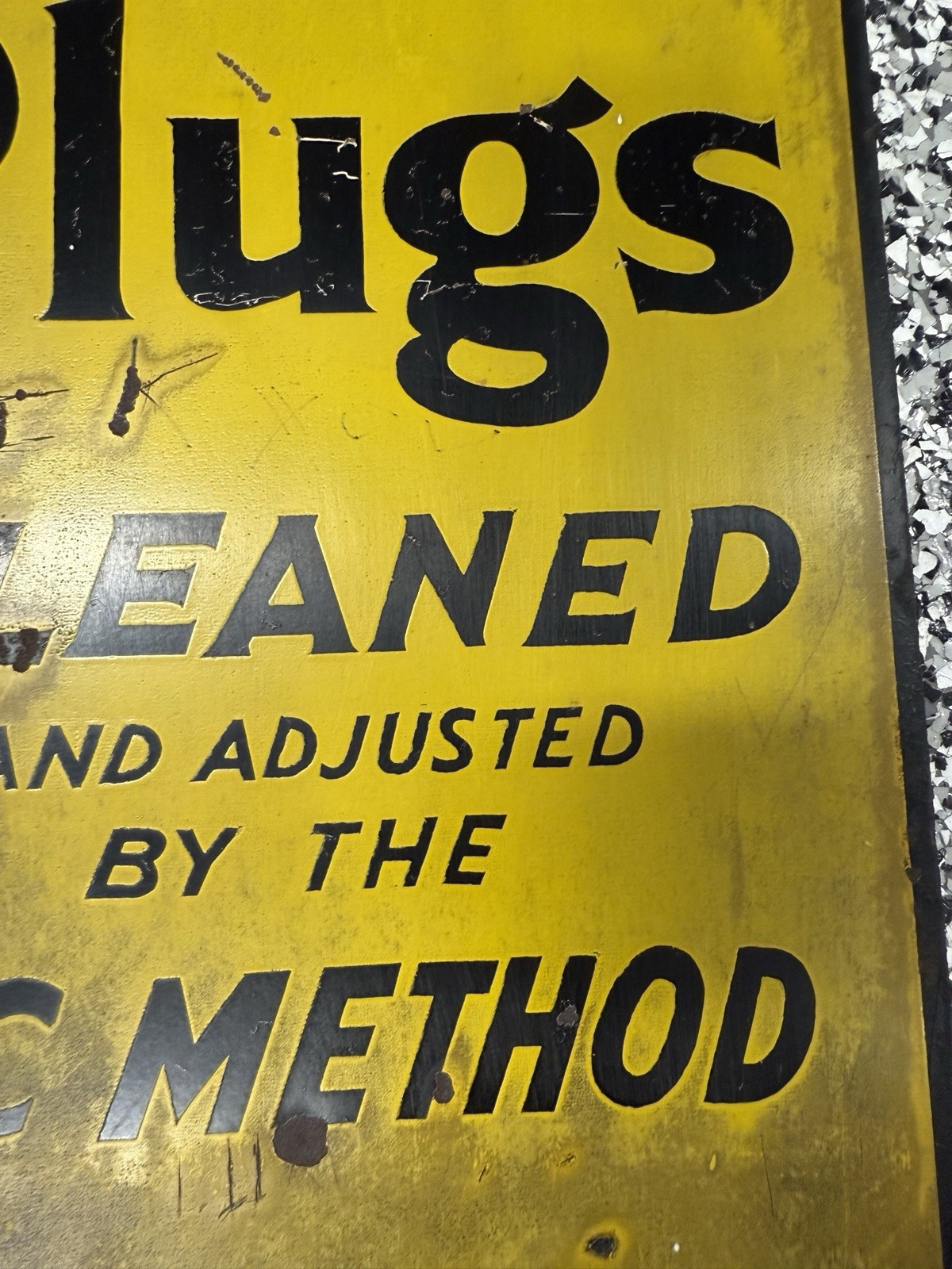 Spark Plugs Cleaned and Adjusted by AC Method Tin Metal Sign