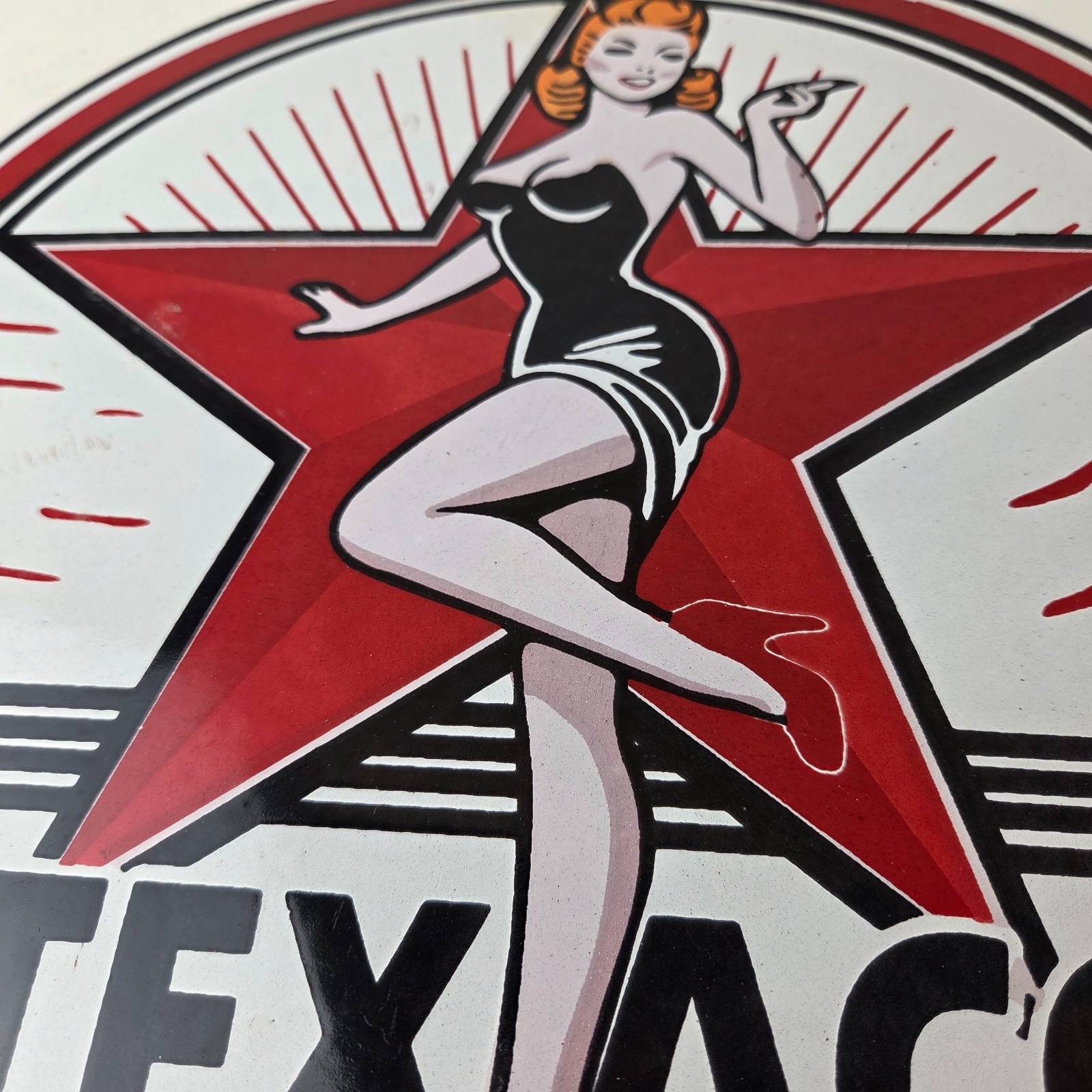 Vintage Texaco Gasoline Sign – Gas Service Station Pump Porcelain Sign