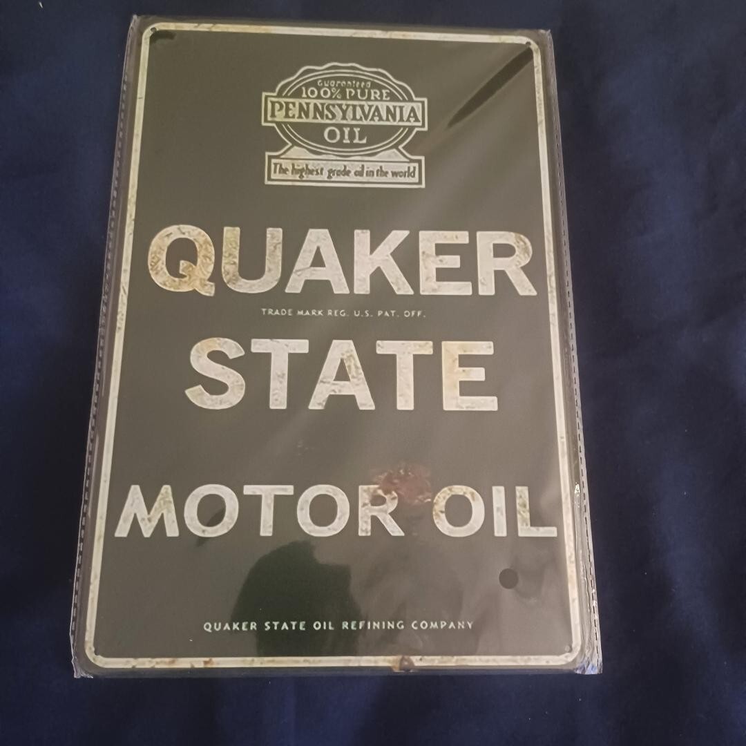 12″x8″ Metal Sign Wall Art Man Cave Garage Bar Gas Station Quaker Motor Oil