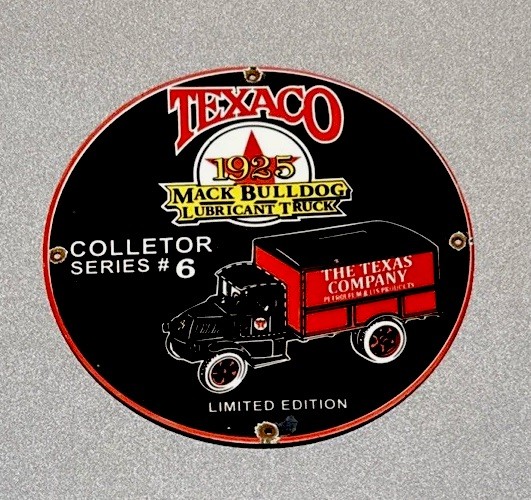 VINTAGE 12” TEXACO DEALERSHIP PORCELAIN SIGN CAR GAS TRUCK OIL MOTORCYCLE