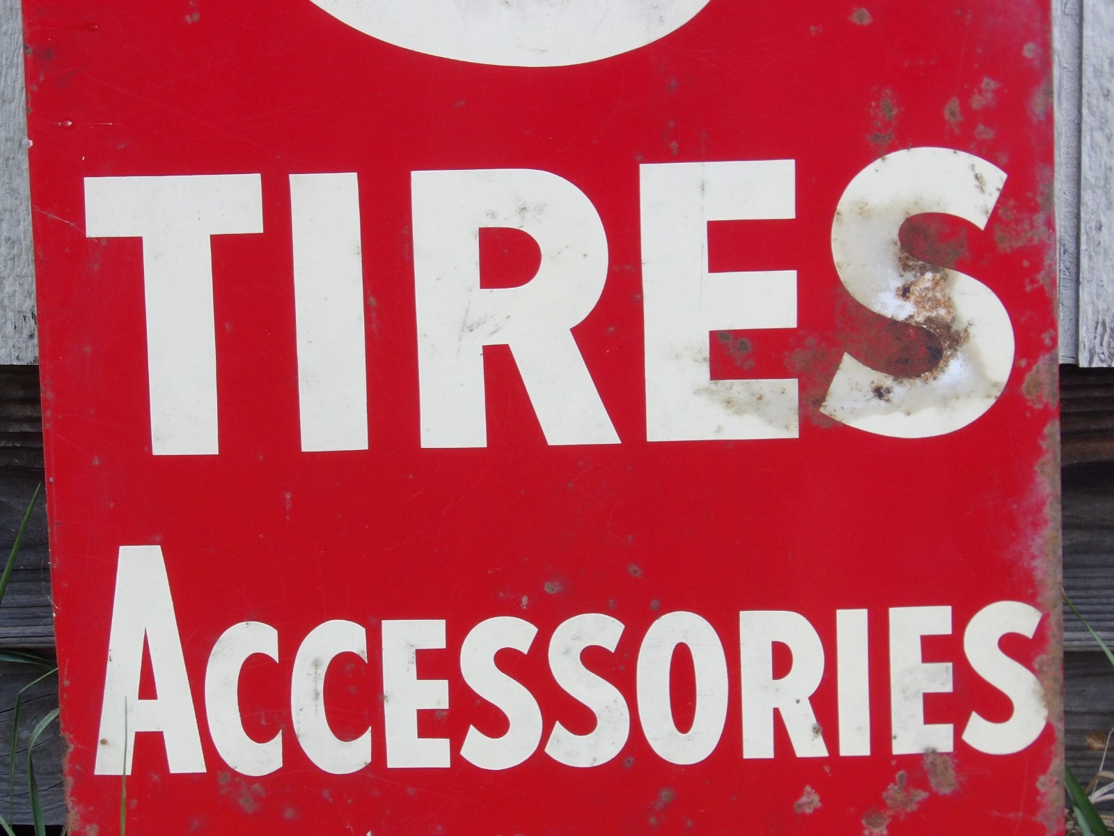 Vtg 1961 ATLAS TIRES METAL SIGN Batteries Accessories Gas/Oil/Service Station