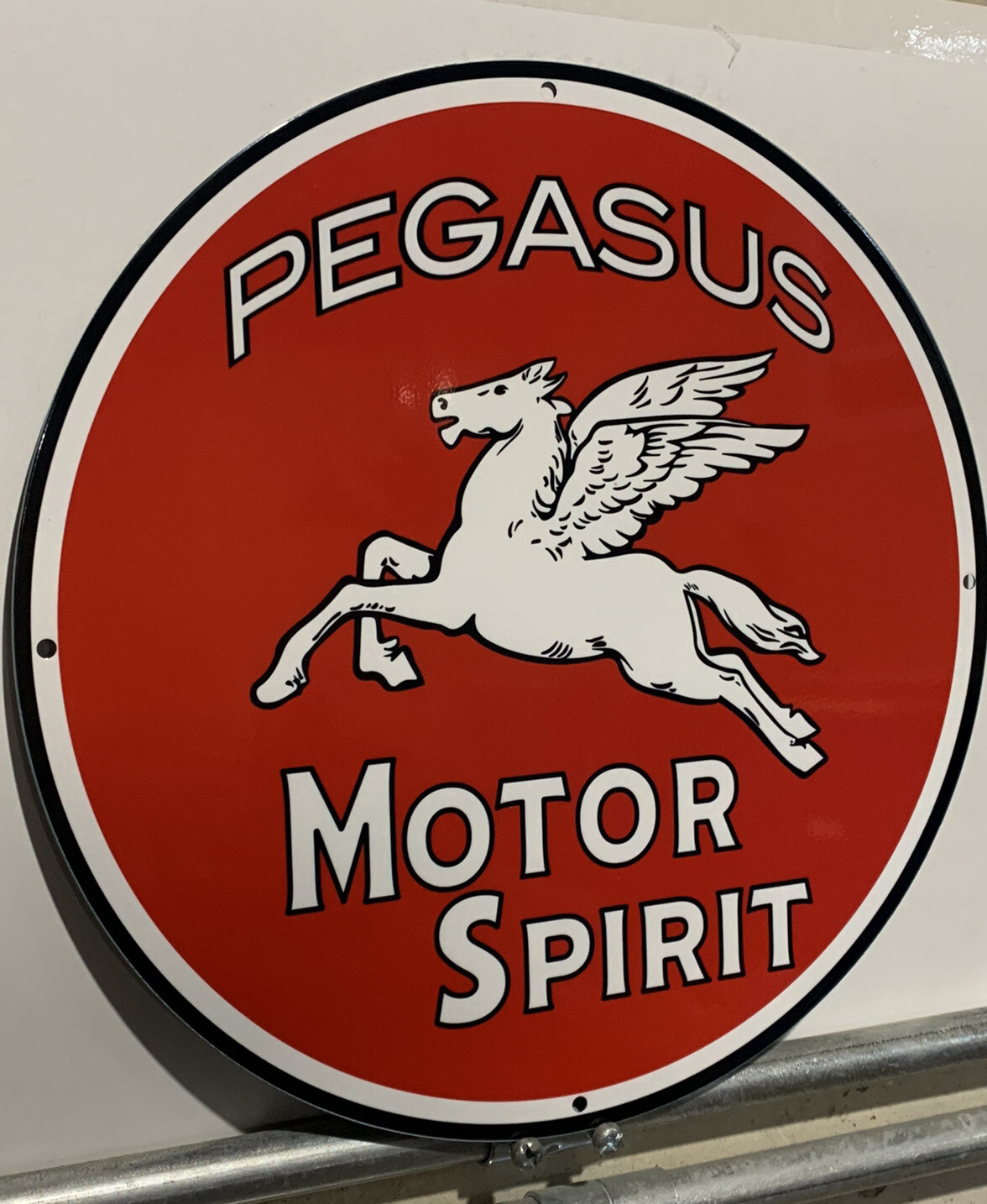 Vintage Style Mobil Pegasus Motor Spirit Metal Heavy Steel Quality Sign