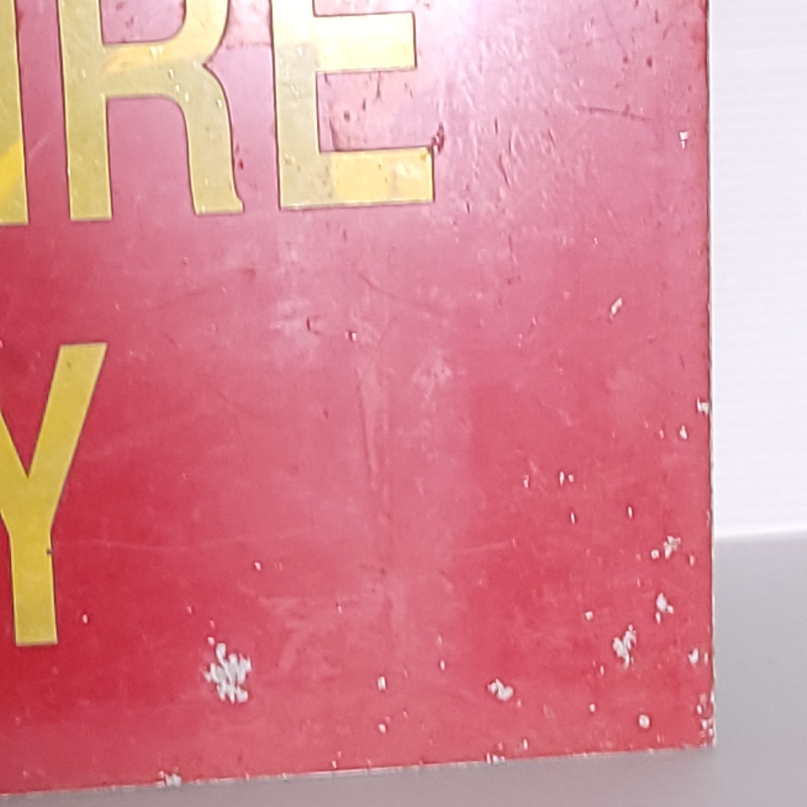 Vintage FLAMMABLE KEEP FIRE AWAY Red Metal Sign Aluminum Industrial Original