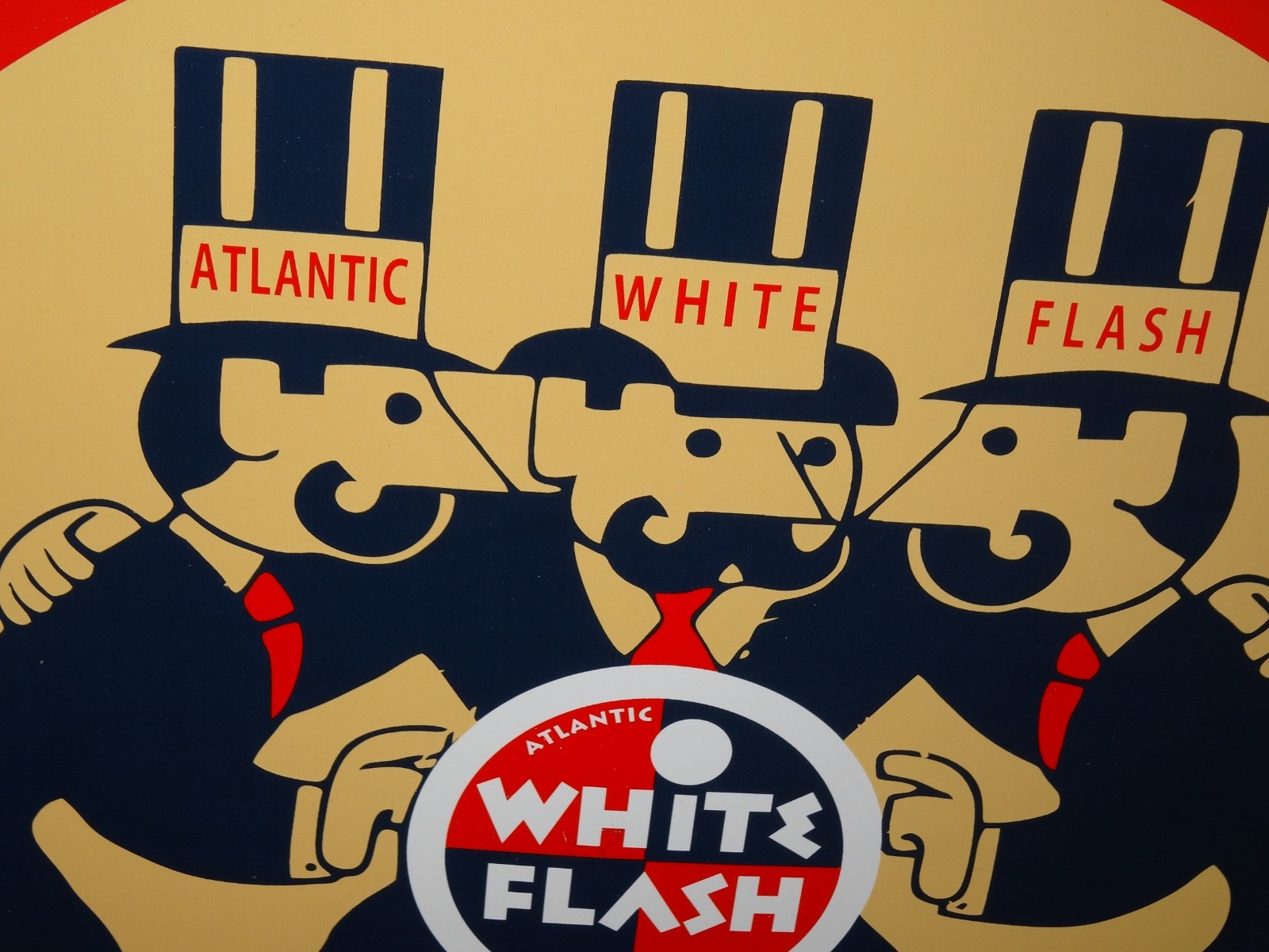 VINTAGE ATLANTIC WHITE FLASH +3 DIFFERENT MEN PORCELAIN METAL GASOLINE OIL SIGN!