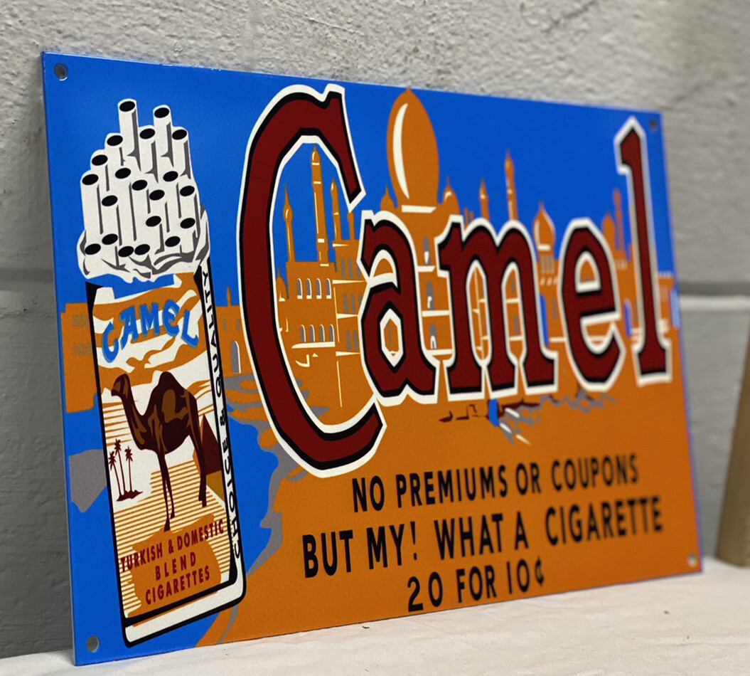 Camel Cigarettes Metal Sign Tobacco Cigars Smoking Pack Gas Oil