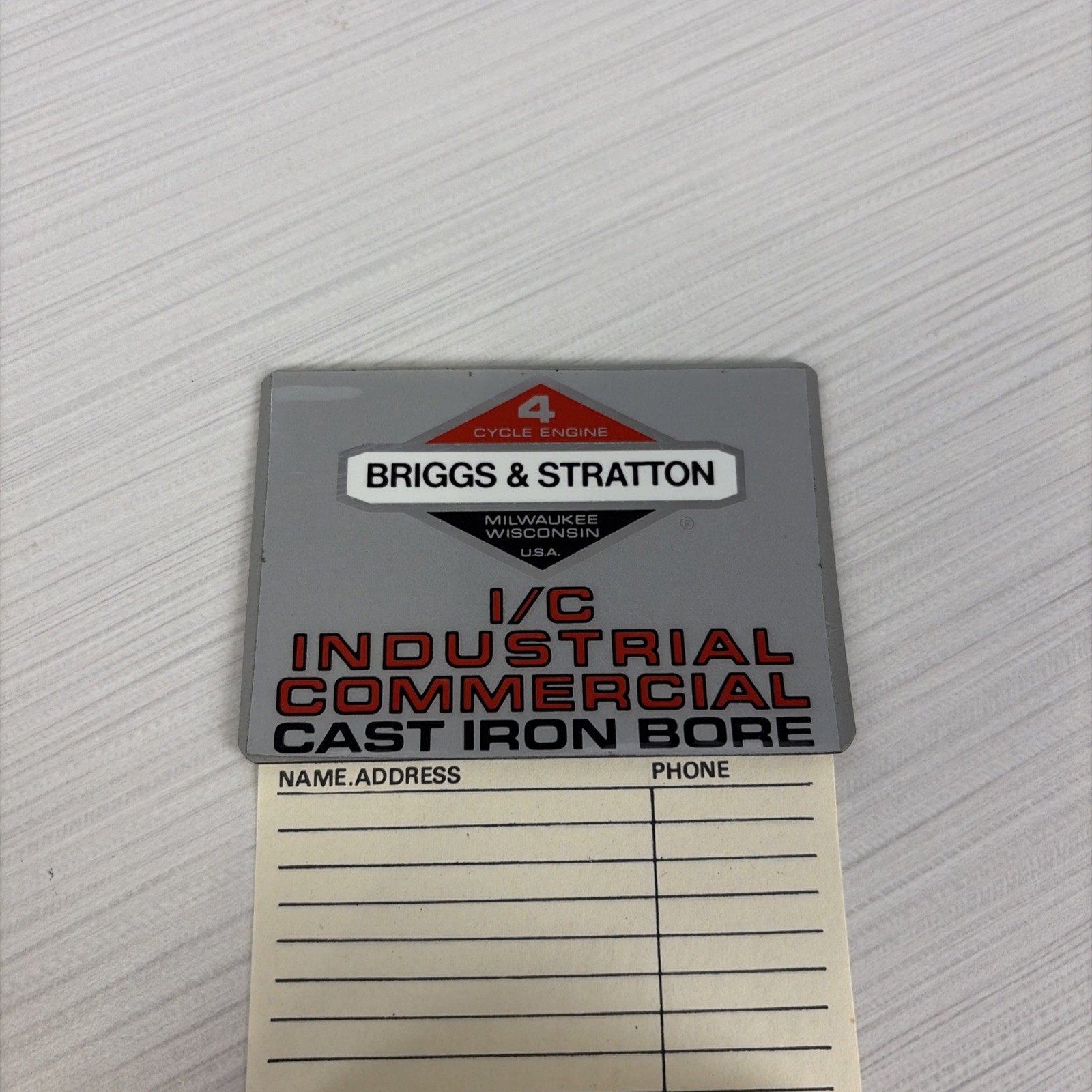 VINTAGE BRIGGS & STRATTON I/C Industrial Commercial Promo Magnet NOS